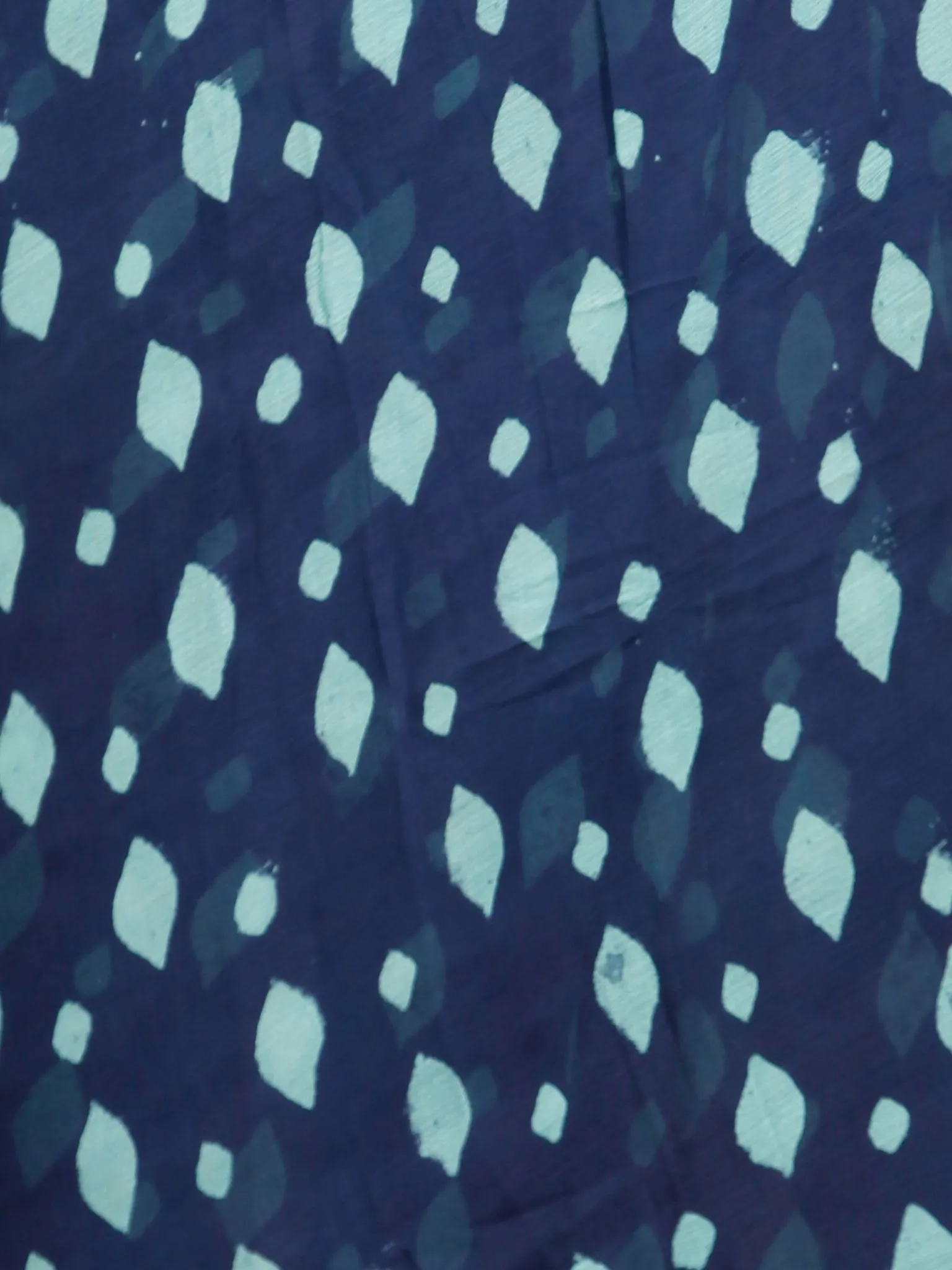Indigo Blue Hand Block Printed Chiffon Saree with Zari Border - S031703155
