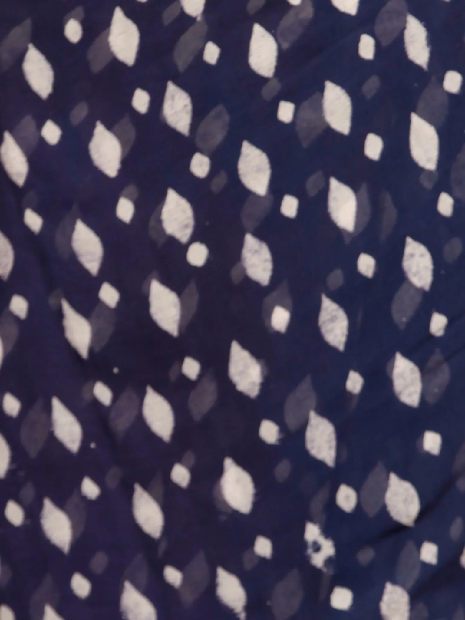 Indigo White Hand Block Printed Chiffon Saree with Zari Border - S031703159