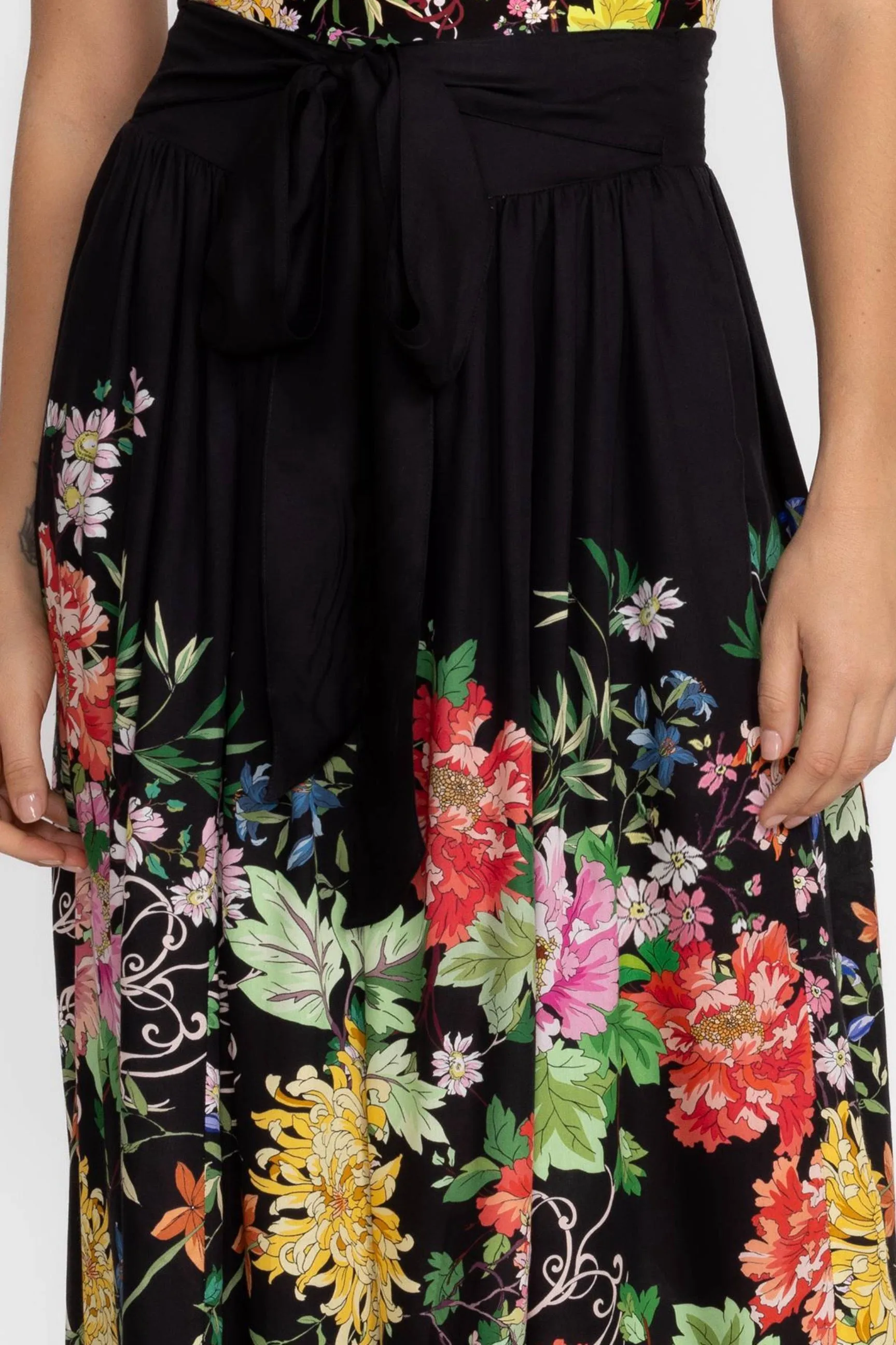 Johnny Was Black Metalli Notte Palazzo Cropped Pants Plus Size CSW0124-AX