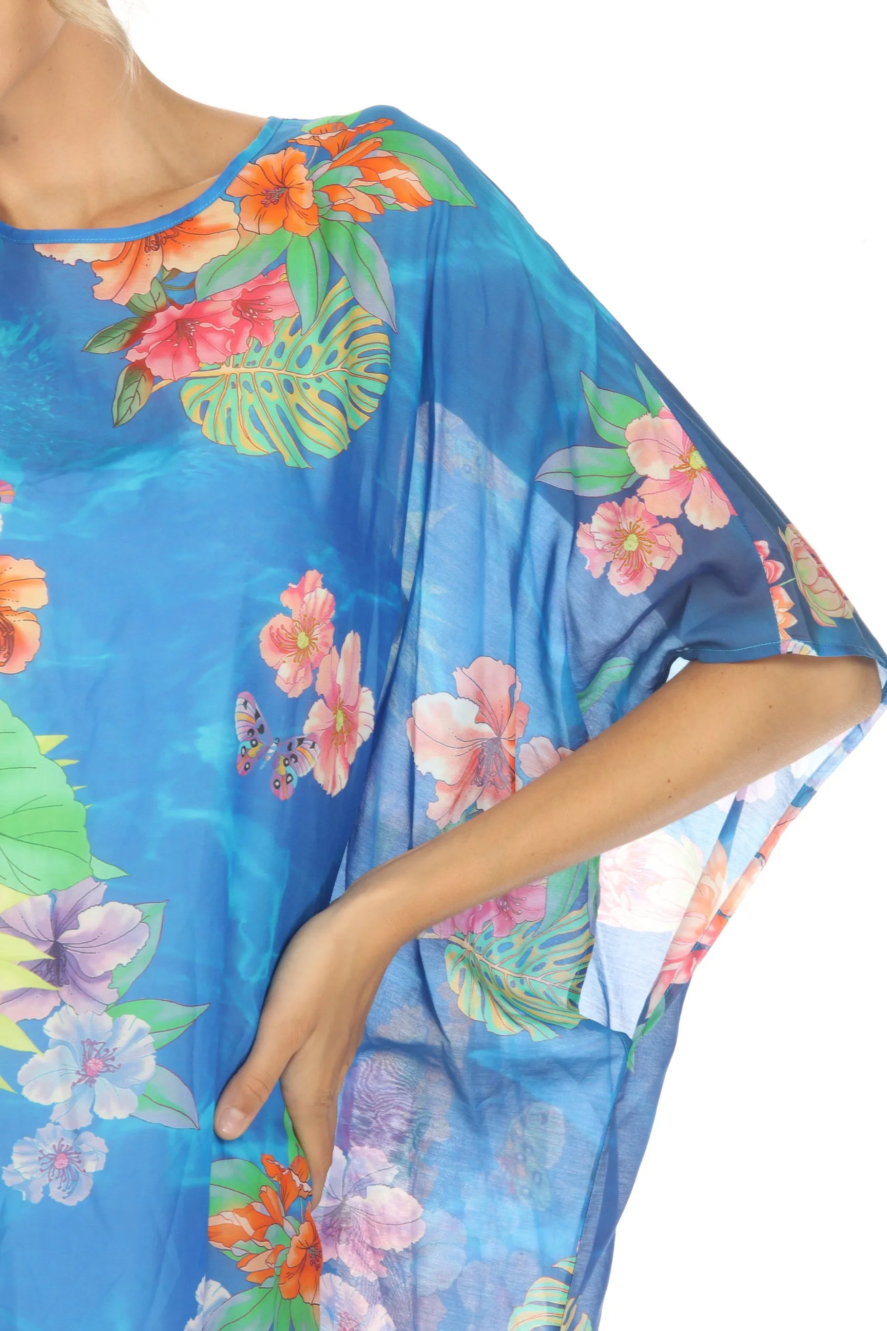 Johnny Was Water Tropic Swim Cover-Up Kaftan Dress Boho Chic CSW5923-A