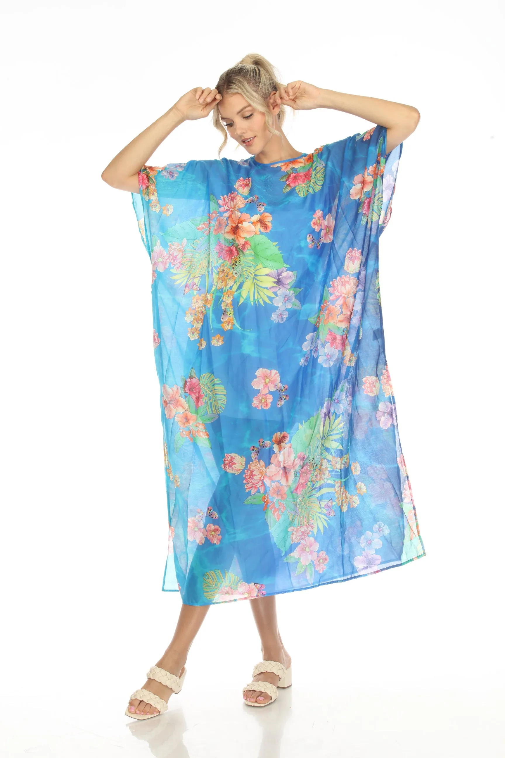 Johnny Was Water Tropic Swim Cover-Up Kaftan Dress Boho Chic CSW5923-A