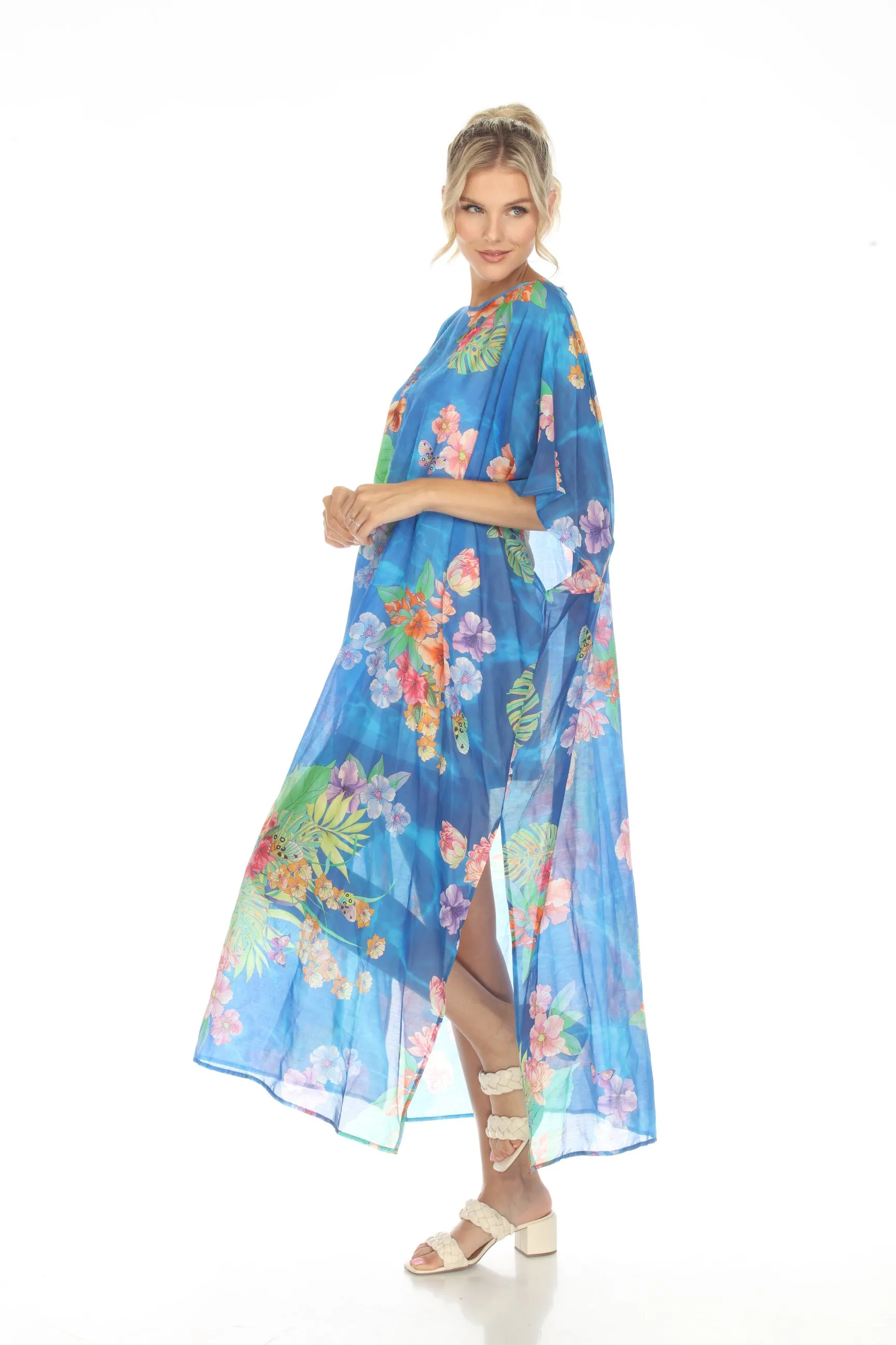Johnny Was Water Tropic Swim Cover-Up Kaftan Dress Boho Chic CSW5923-A