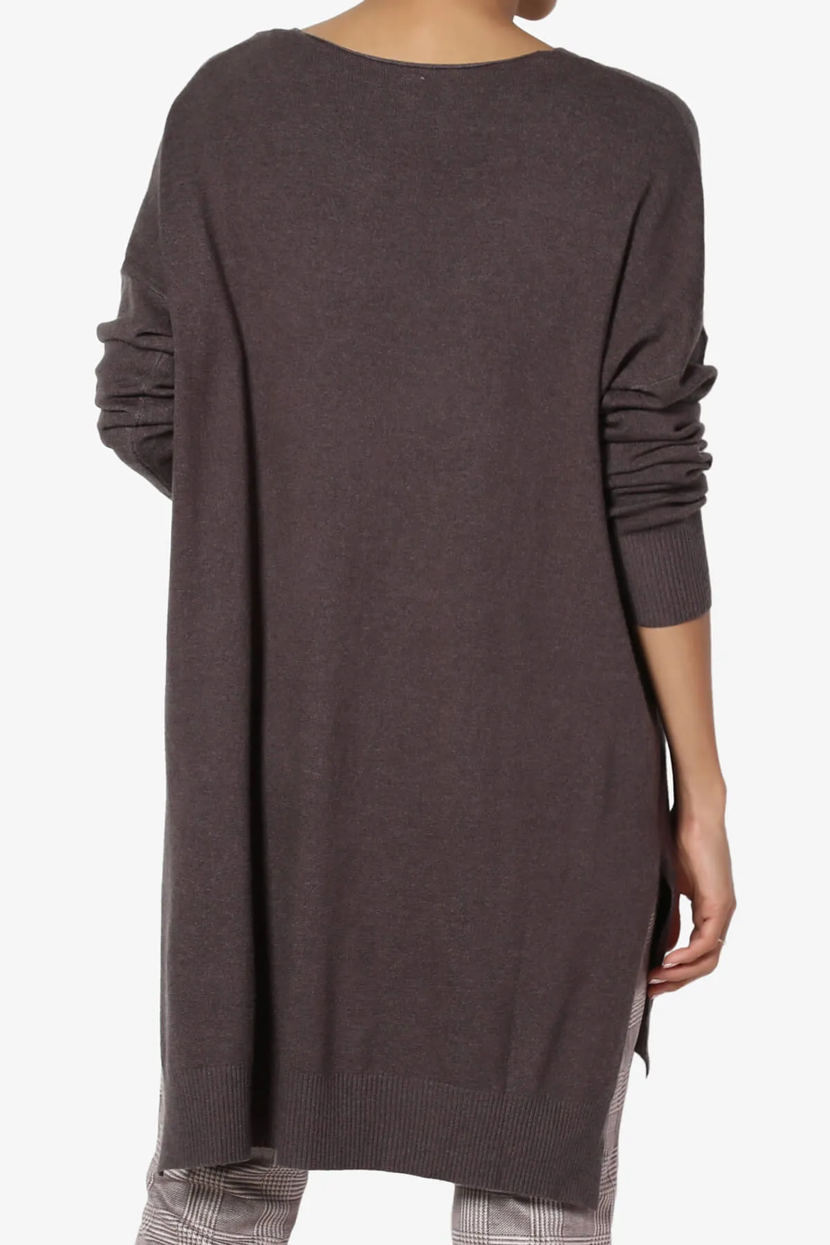 Katana Front Seam V-Neck Knit Sweater PLUS