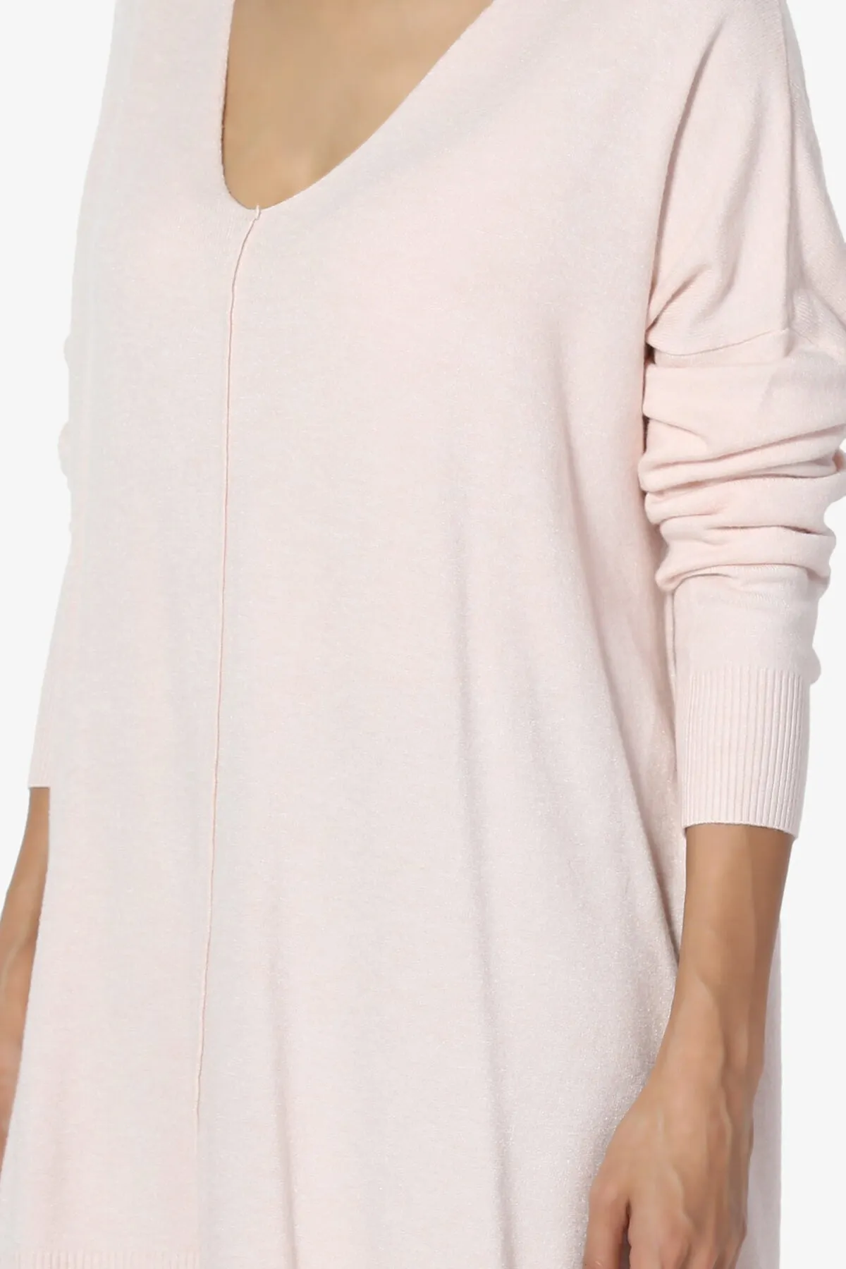 Katana Front Seam V-Neck Knit Sweater PLUS