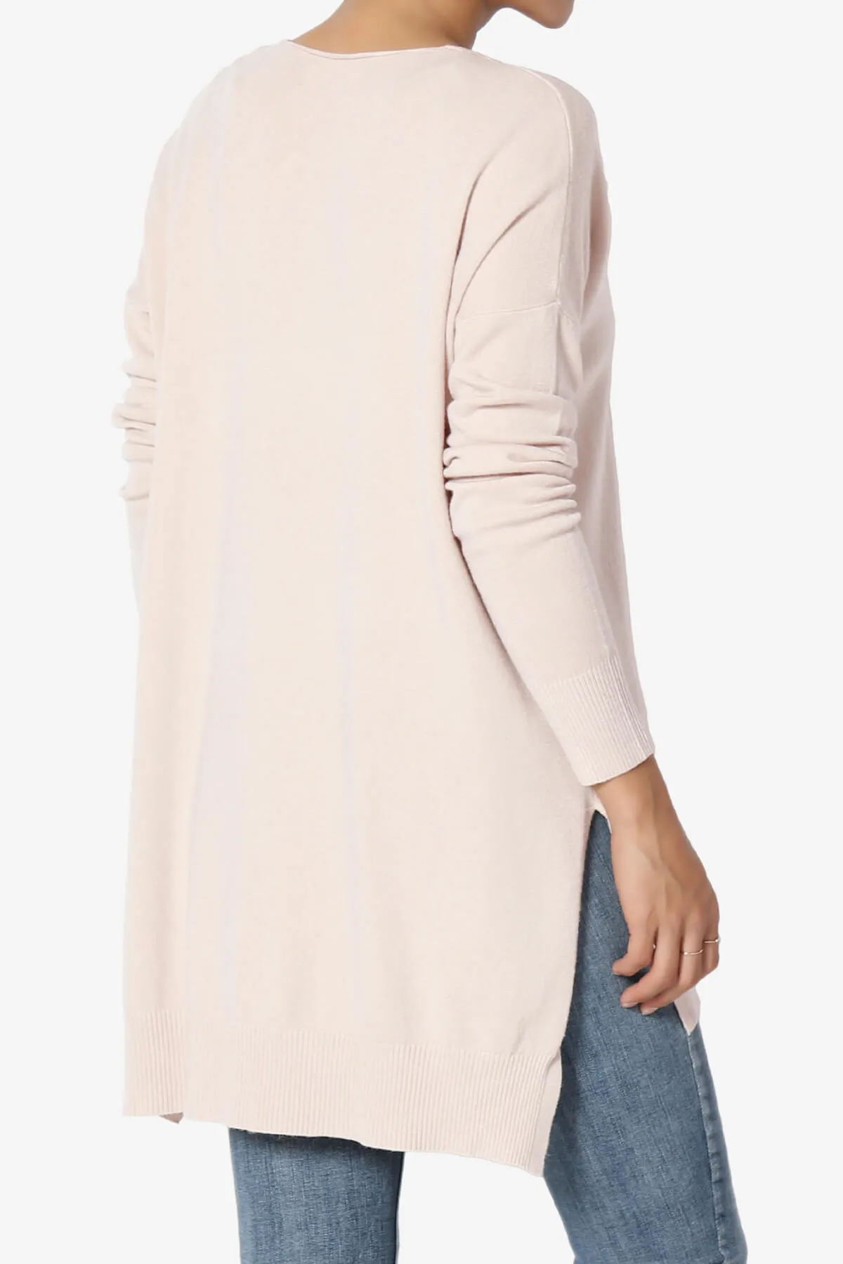 Katana Front Seam V-Neck Knit Sweater PLUS