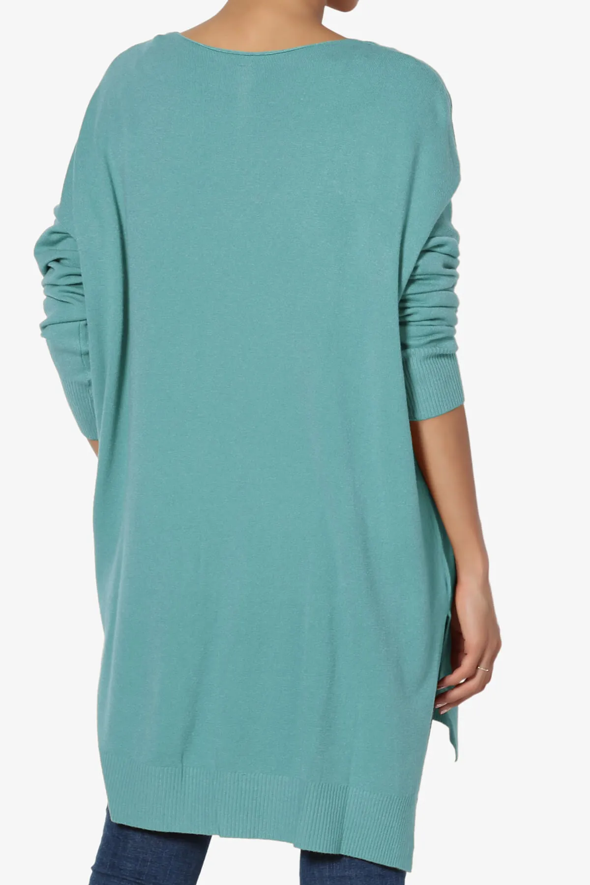 Katana Front Seam V-Neck Knit Sweater PLUS