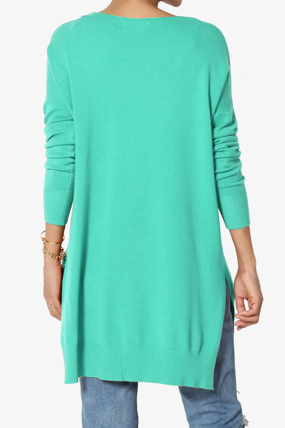 Katana Front Seam V-Neck Knit Sweater PLUS