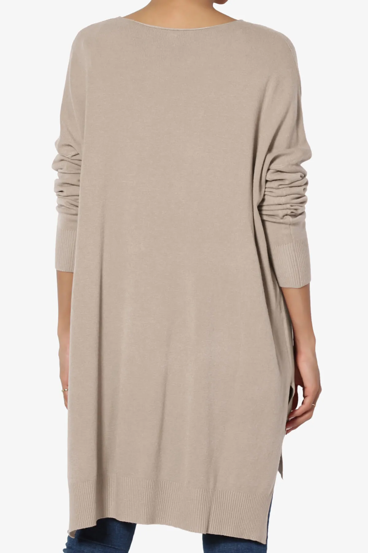 Katana Front Seam V-Neck Knit Sweater PLUS