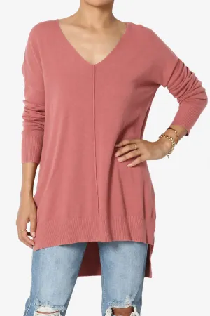 Katana Front Seam V-Neck Knit Sweater PLUS