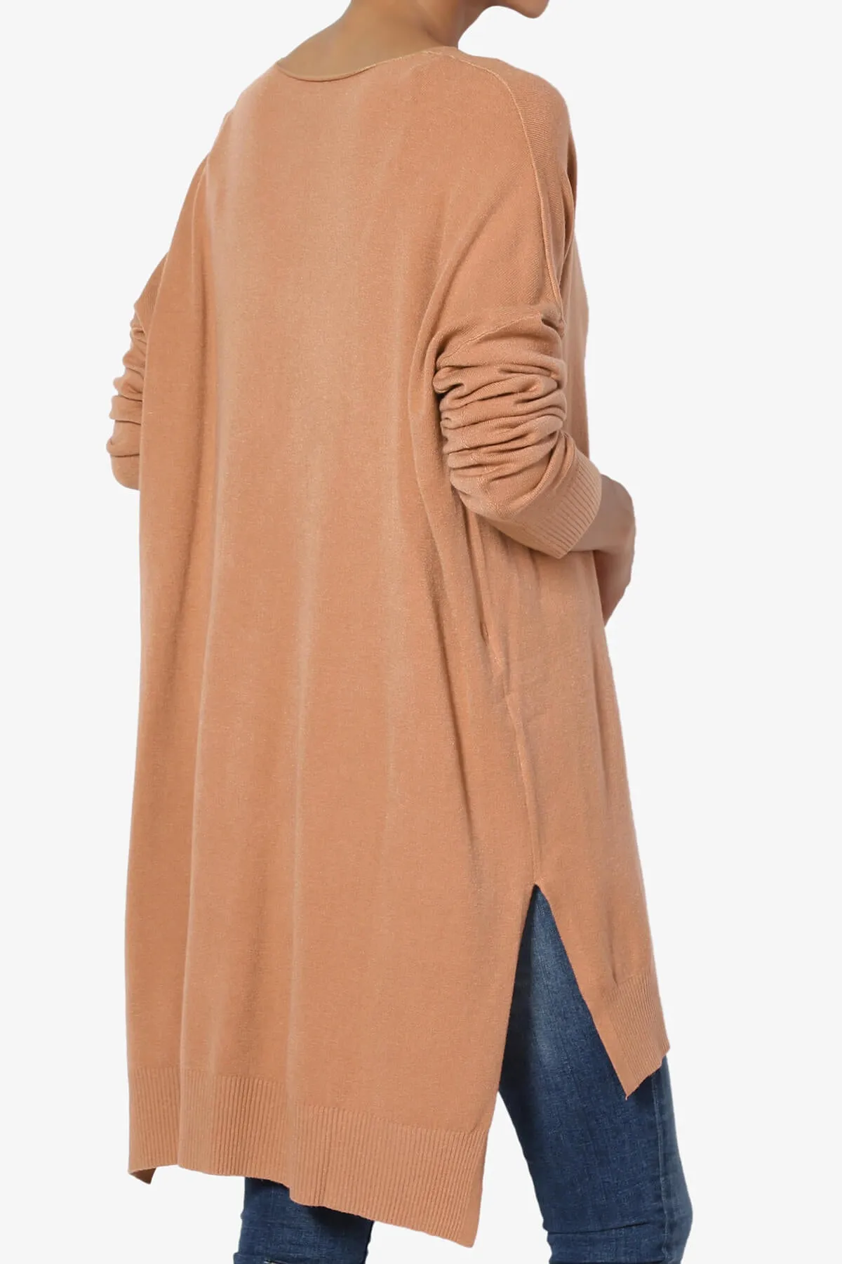 Katana Front Seam V-Neck Knit Sweater PLUS