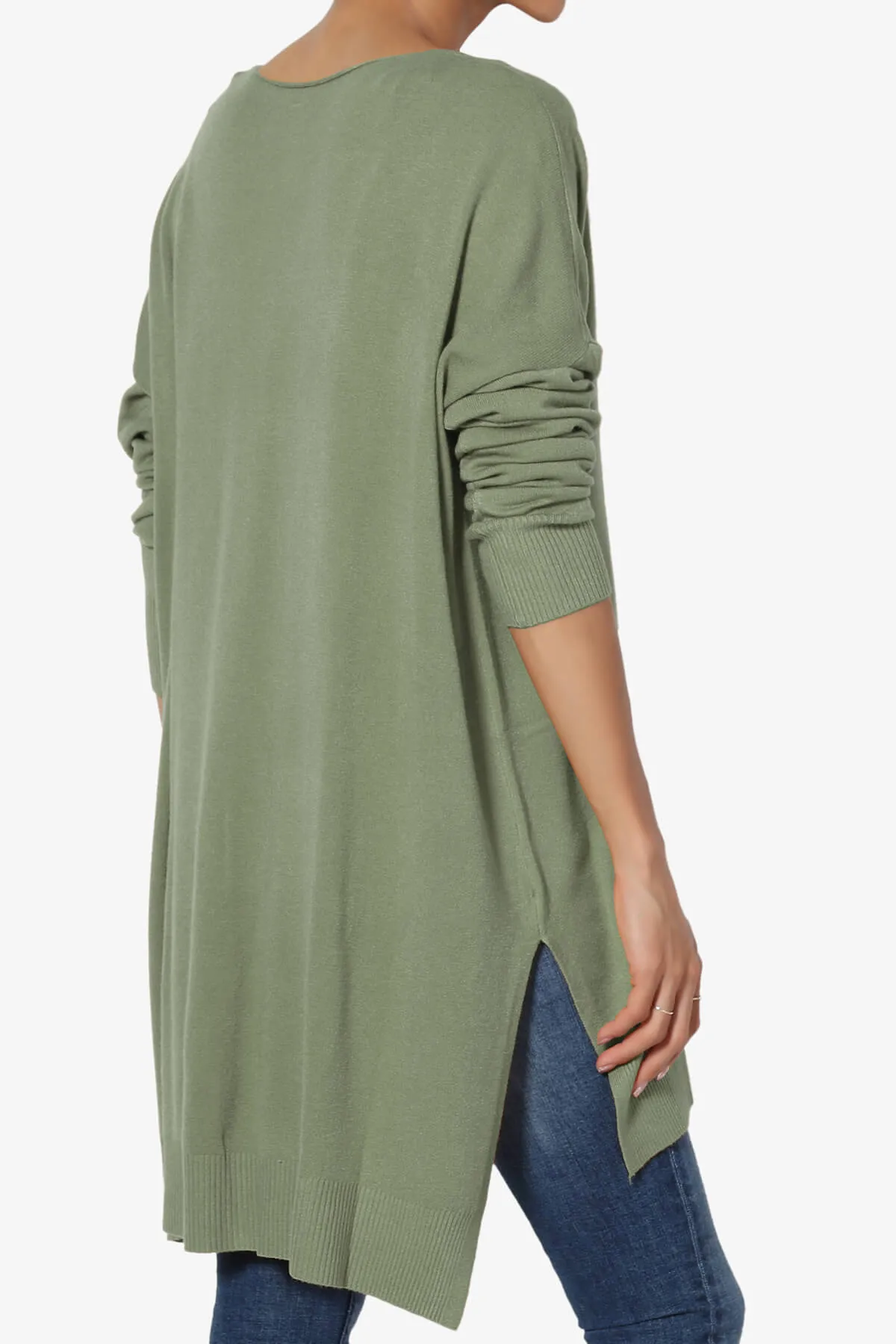 Katana Front Seam V-Neck Knit Sweater PLUS