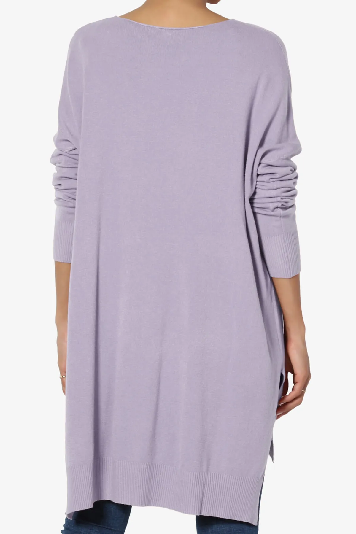 Katana Front Seam V-Neck Knit Sweater PLUS
