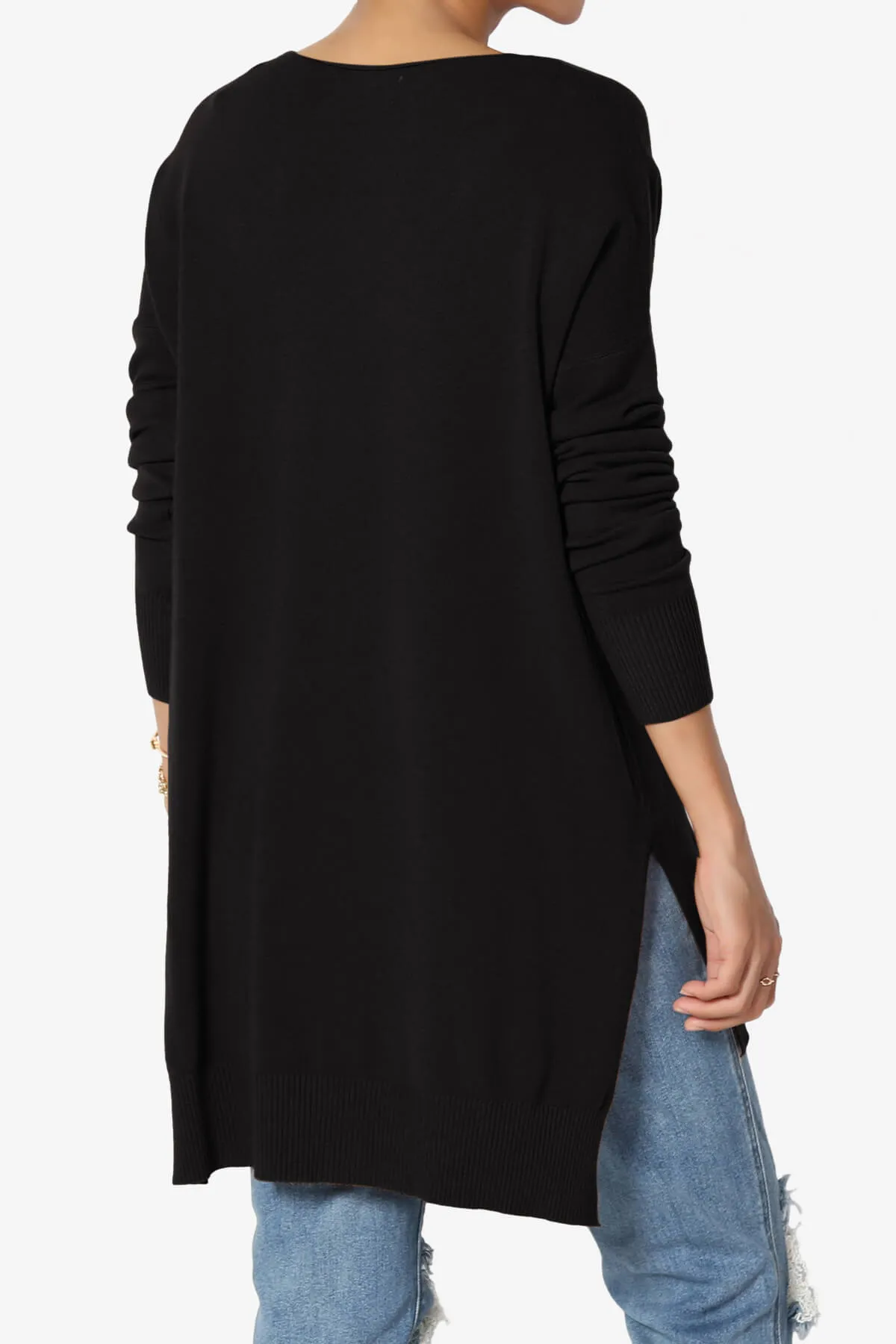 Katana Front Seam V-Neck Knit Sweater PLUS
