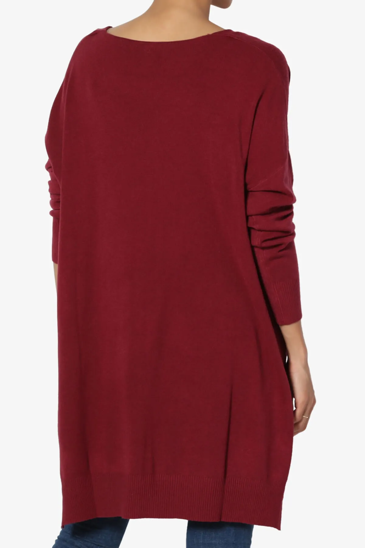 Katana Front Seam V-Neck Knit Sweater PLUS