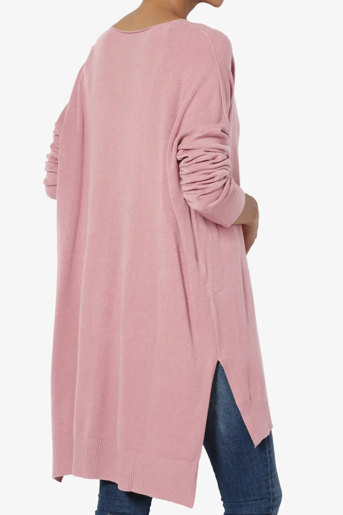 Katana Front Seam V-Neck Knit Sweater PLUS