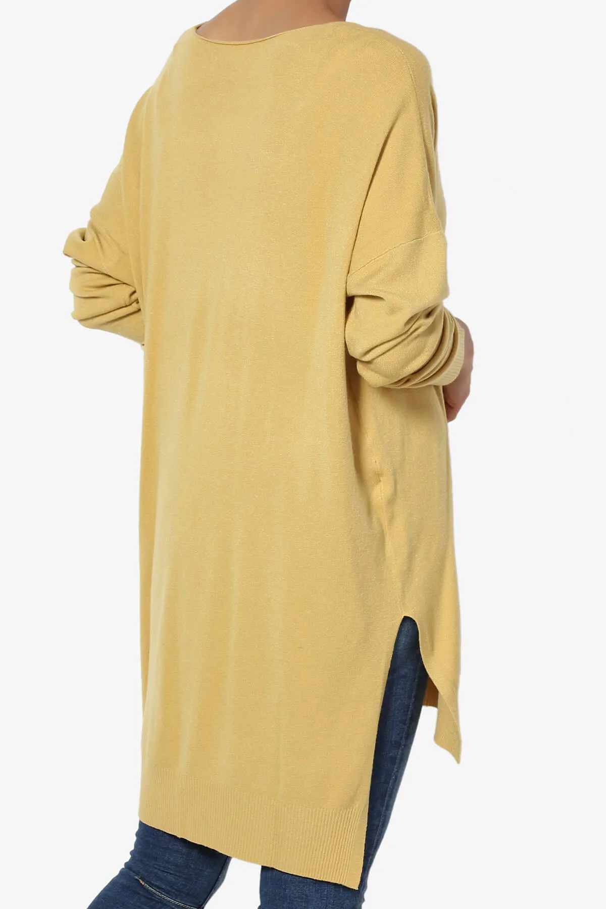 Katana Front Seam V-Neck Knit Sweater PLUS