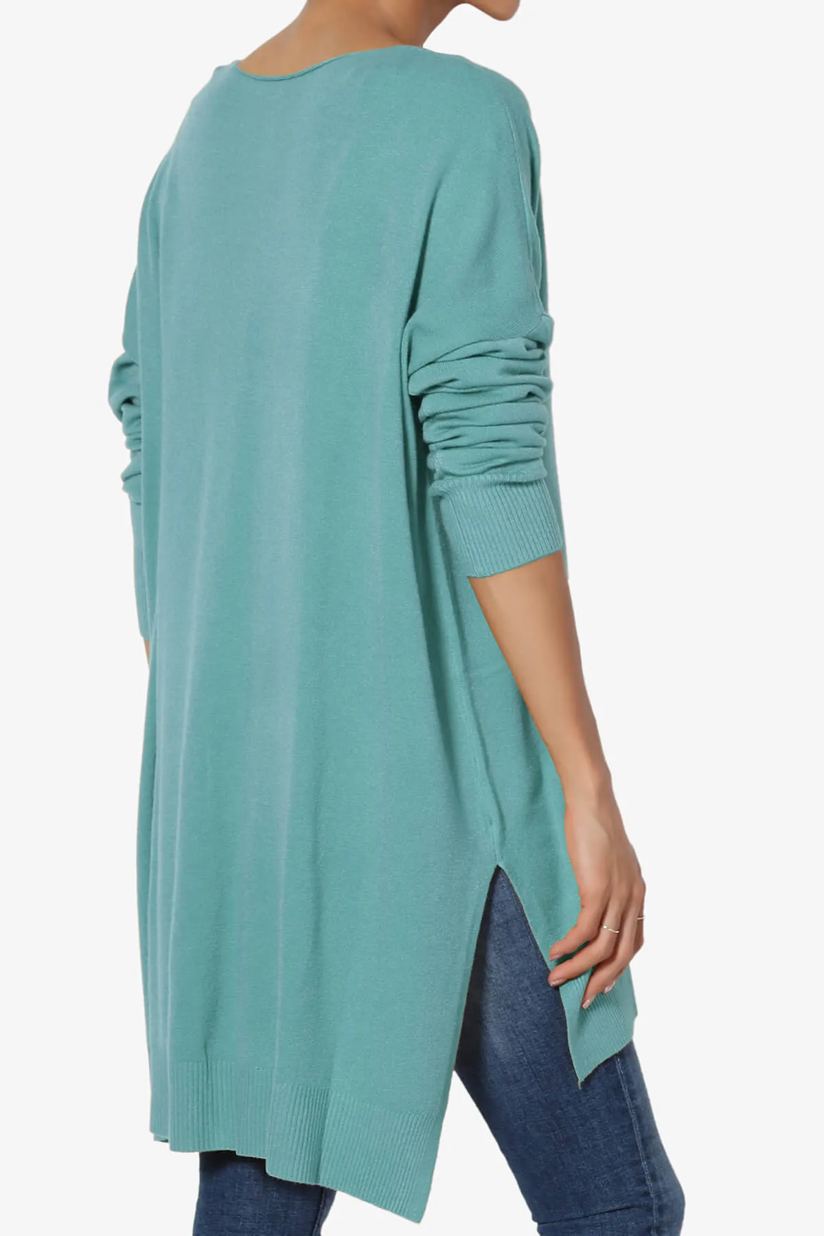 Katana Front Seam V-Neck Knit Sweater PLUS