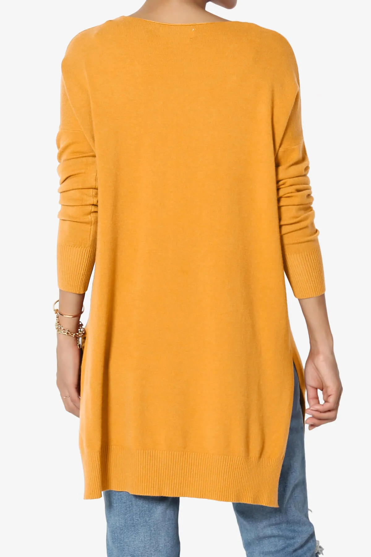 Katana Front Seam V-Neck Knit Sweater PLUS