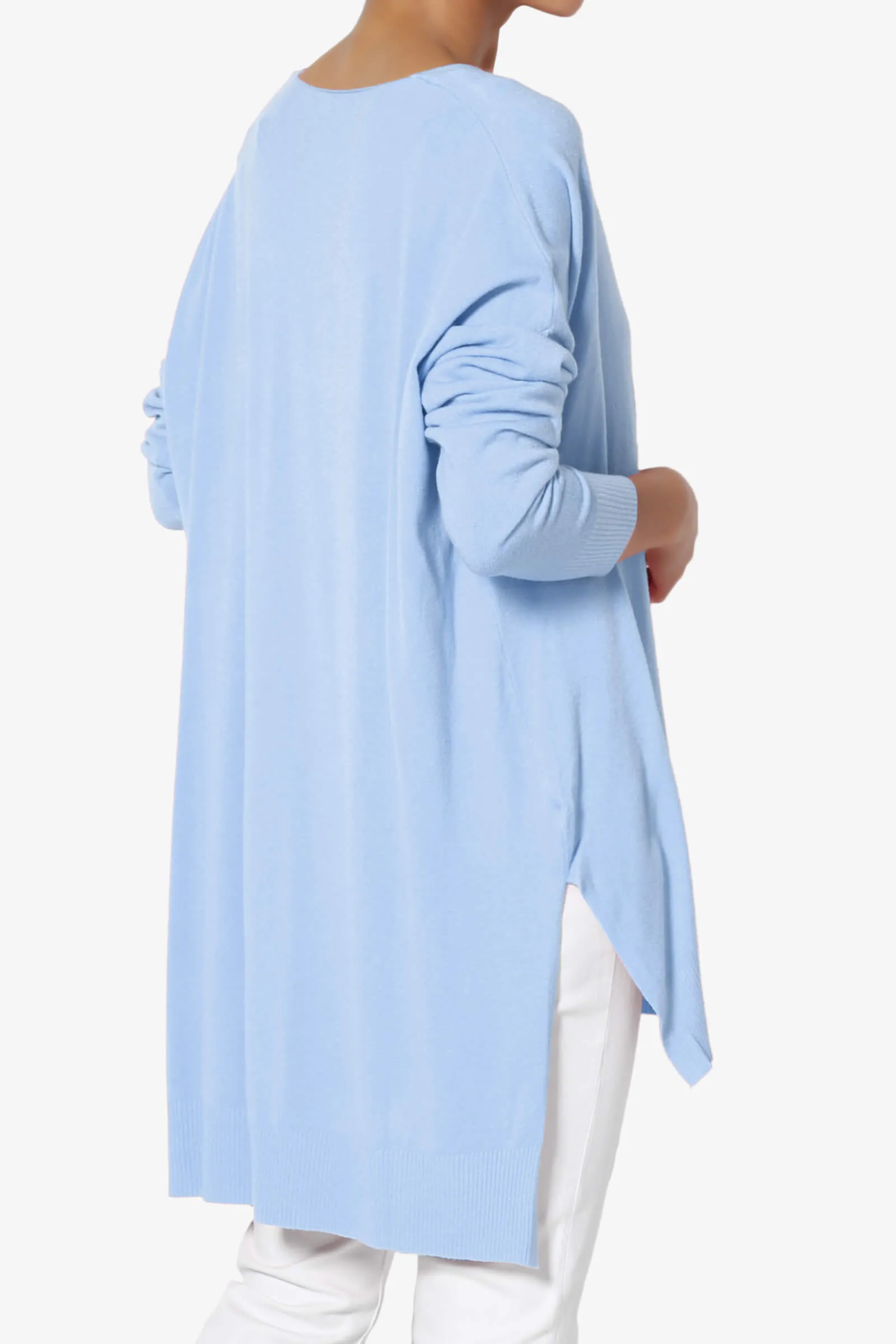 Katana Front Seam V-Neck Knit Sweater PLUS