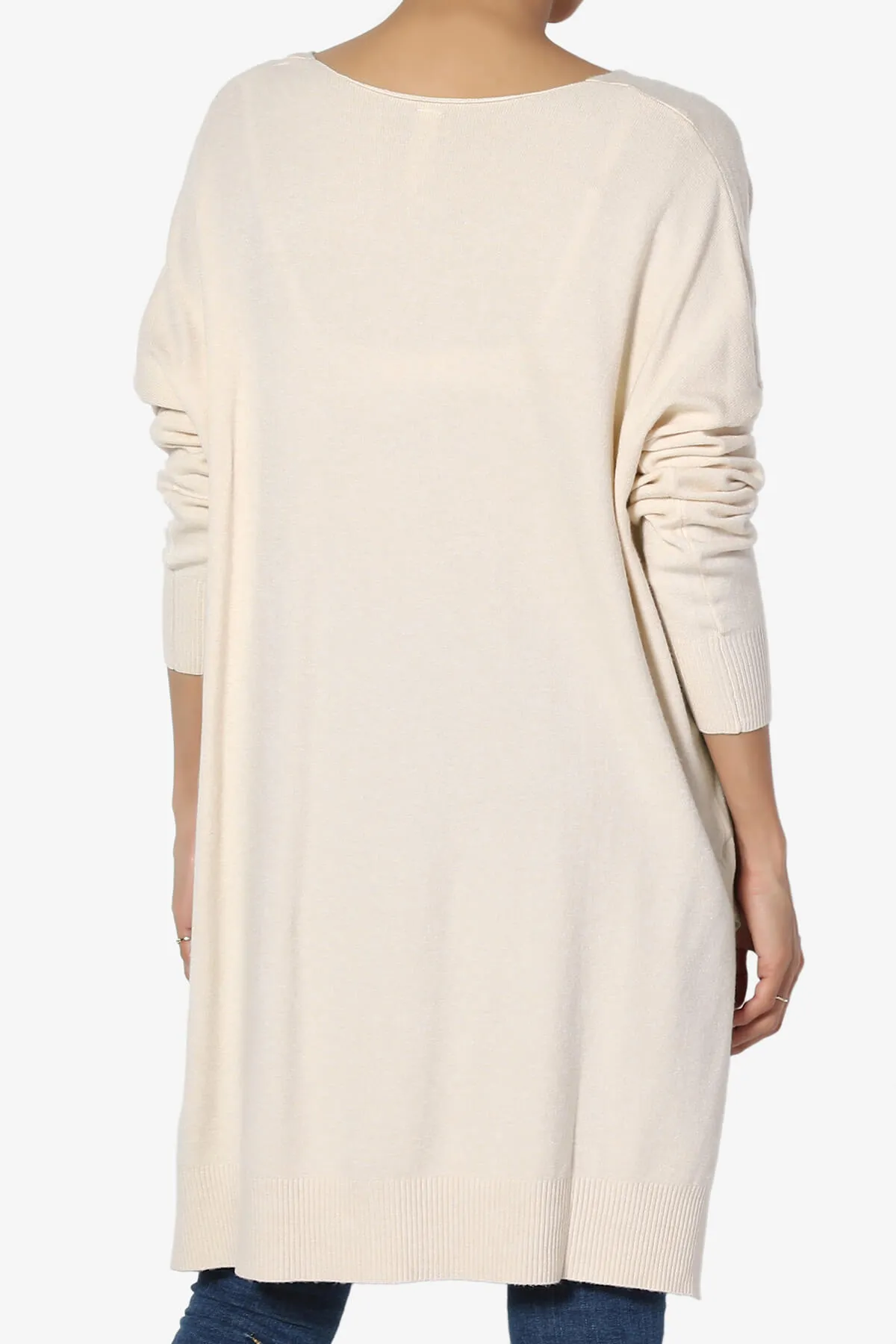 Katana Front Seam V-Neck Knit Sweater PLUS