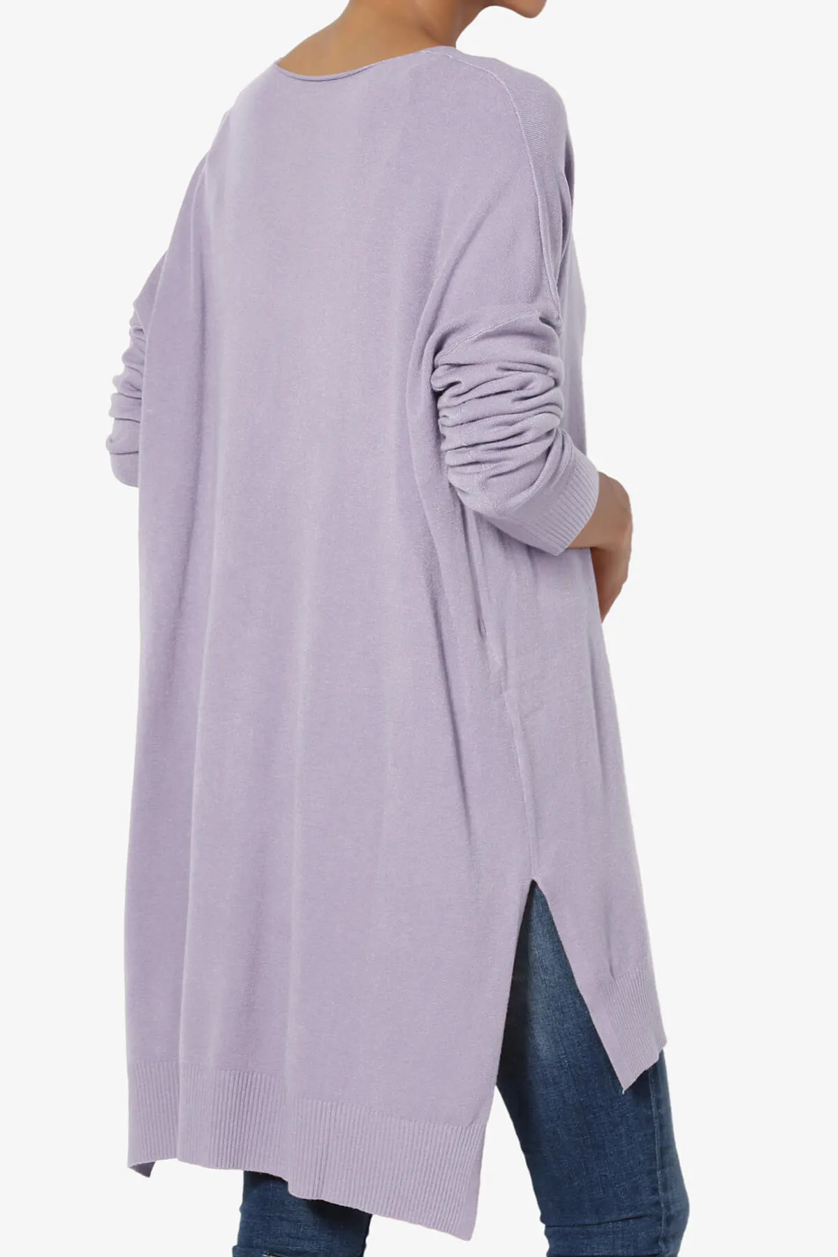 Katana Front Seam V-Neck Knit Sweater PLUS