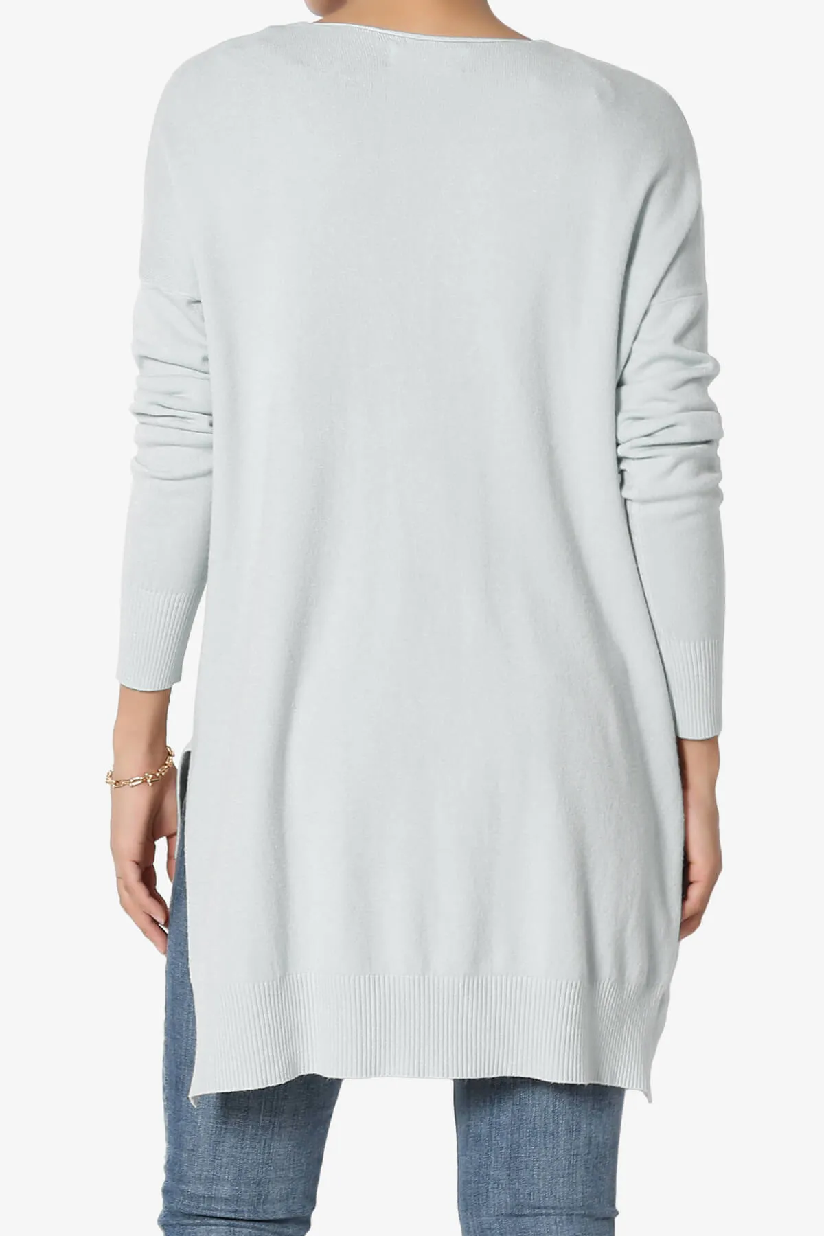 Katana Front Seam V-Neck Knit Sweater PLUS