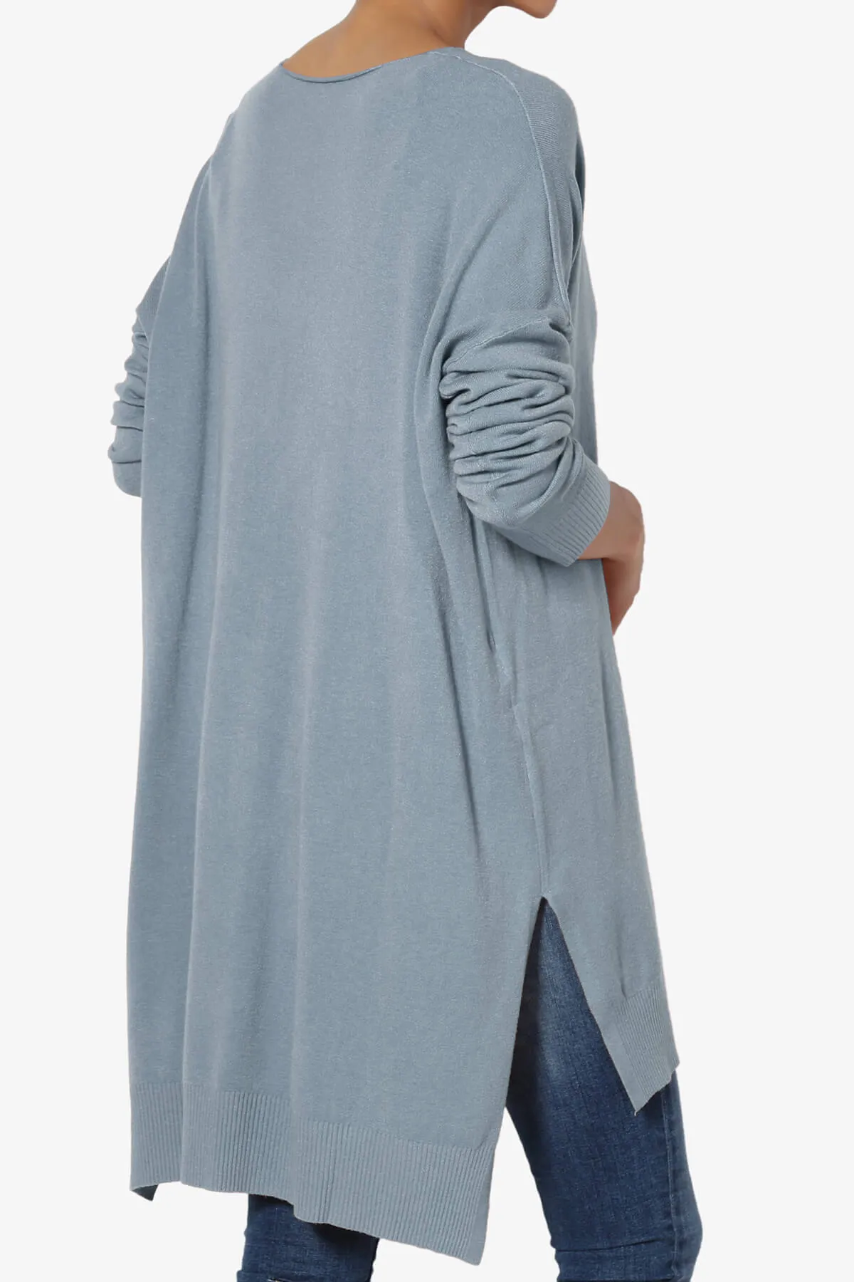 Katana Front Seam V-Neck Knit Sweater PLUS