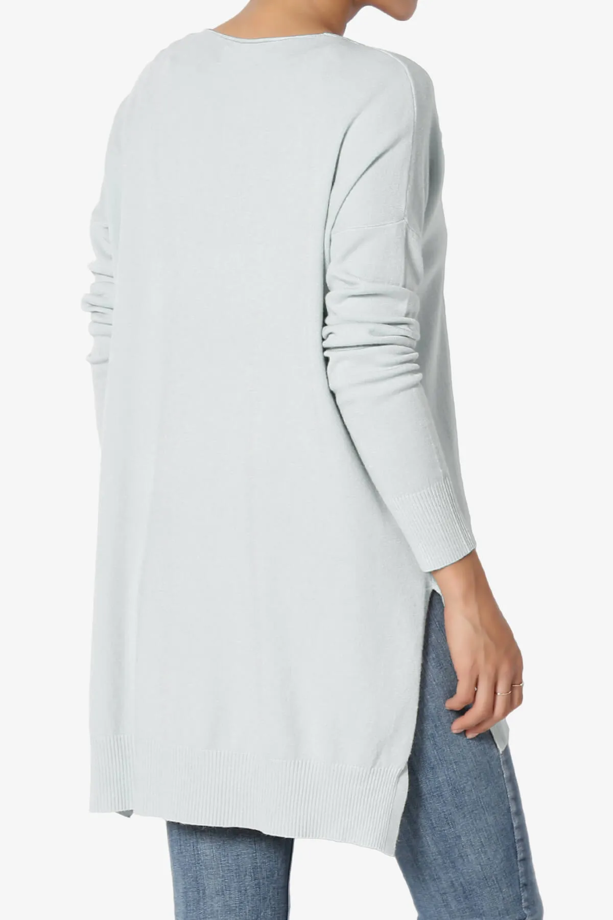 Katana Front Seam V-Neck Knit Sweater PLUS