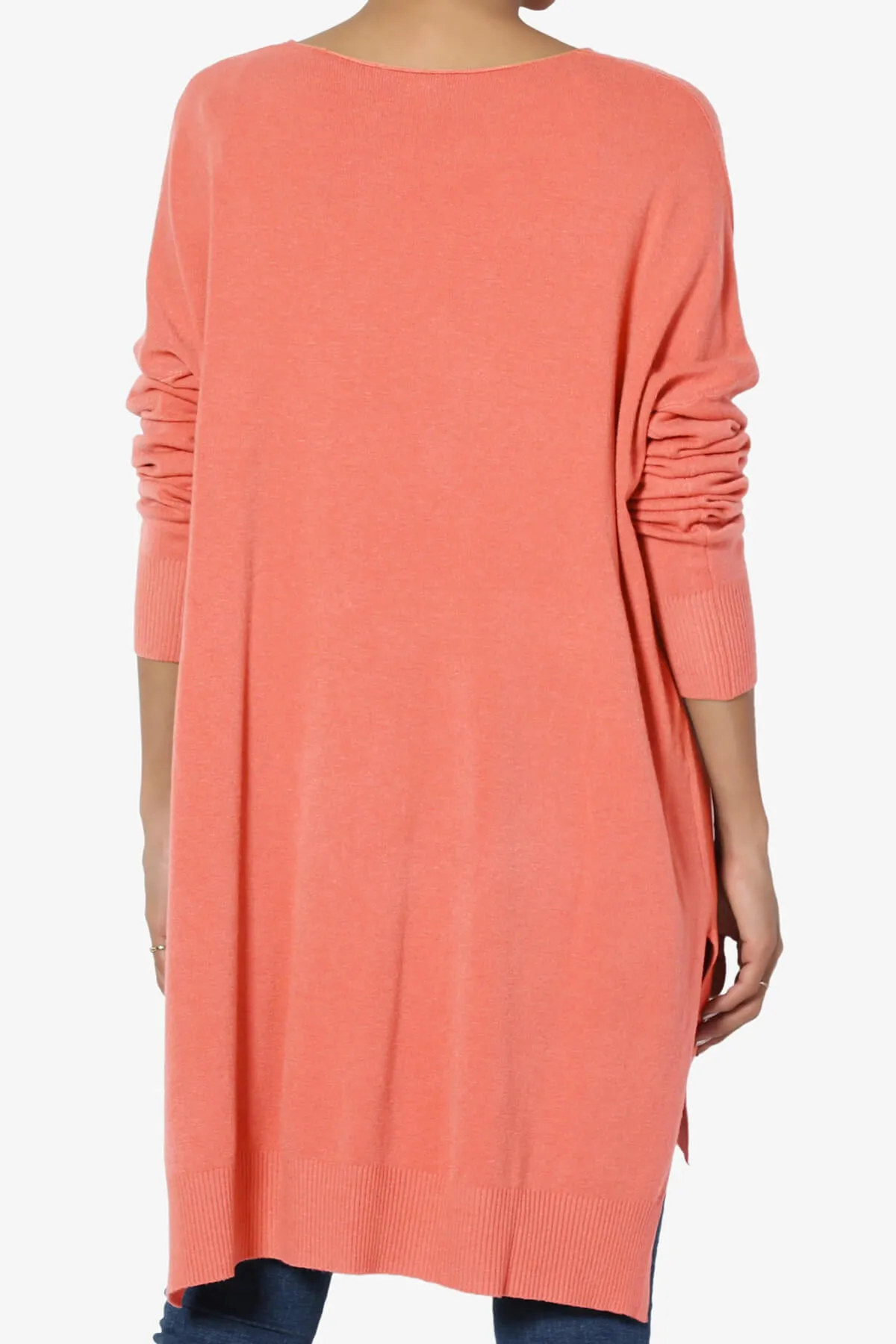 Katana Front Seam V-Neck Knit Sweater PLUS