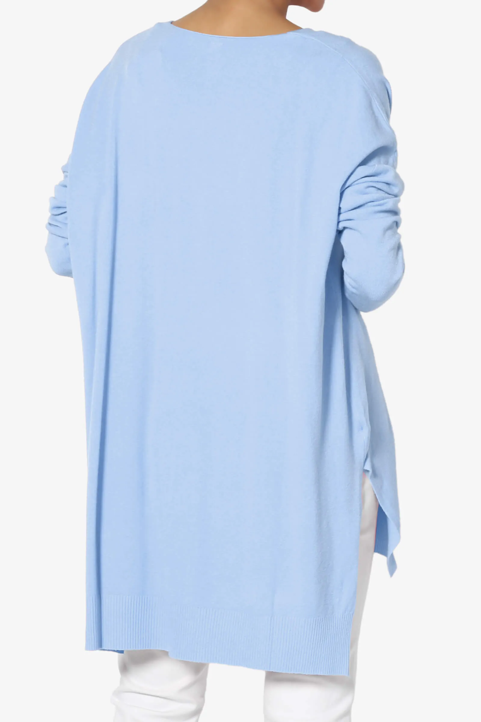 Katana Front Seam V-Neck Knit Sweater PLUS
