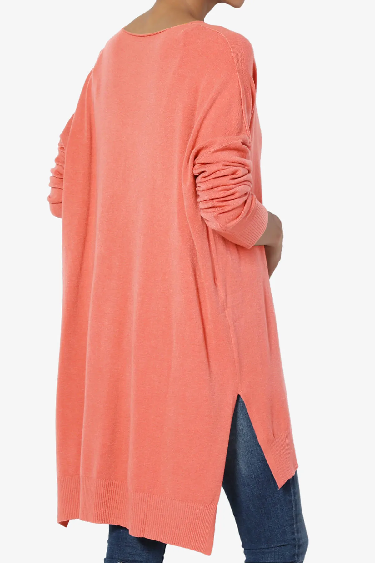 Katana Front Seam V-Neck Knit Sweater PLUS