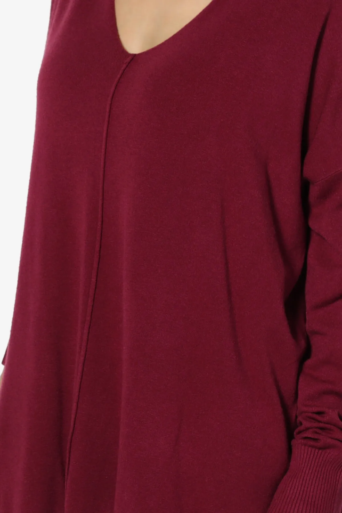 Katana Front Seam V-Neck Knit Sweater PLUS