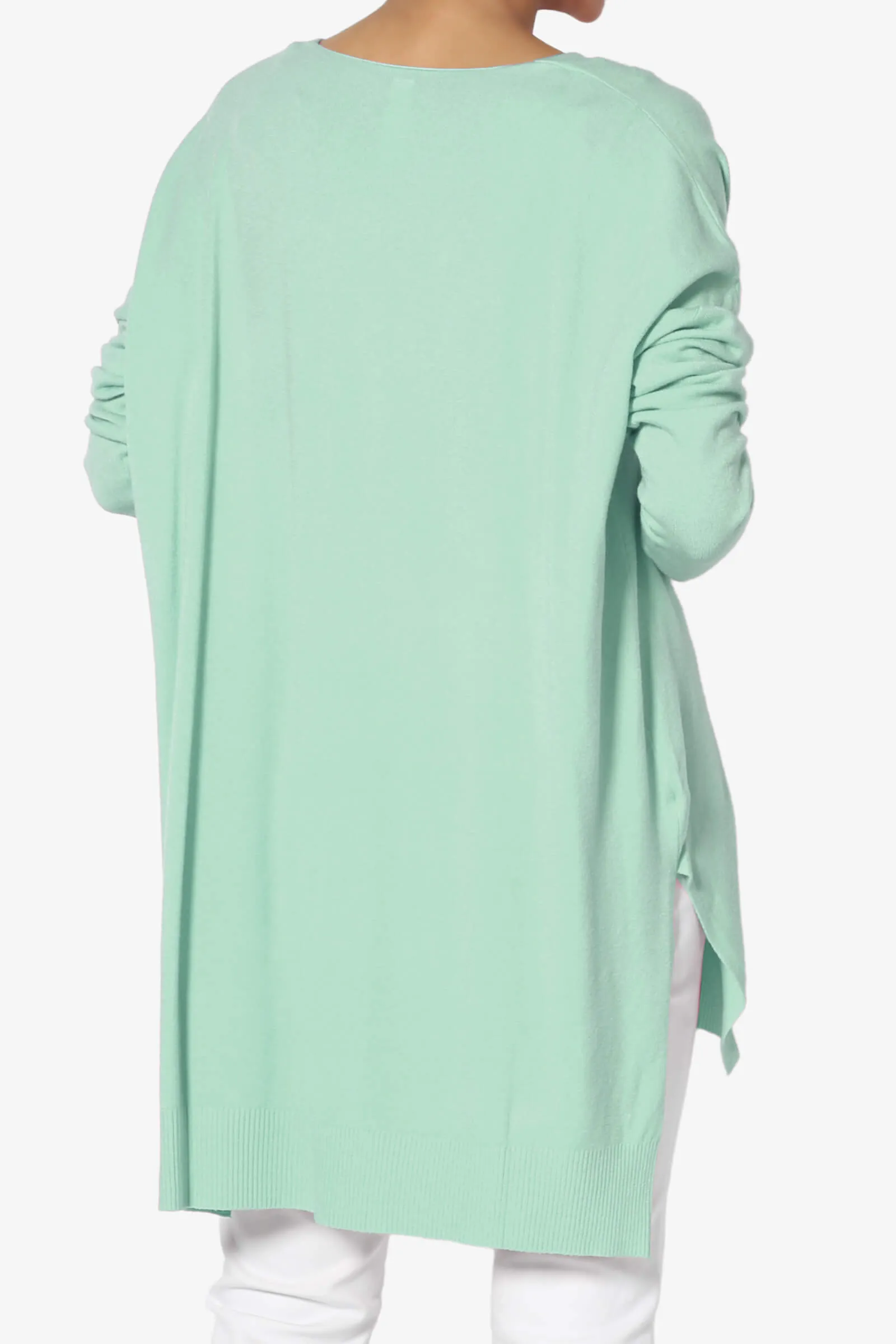 Katana Front Seam V-Neck Knit Sweater PLUS