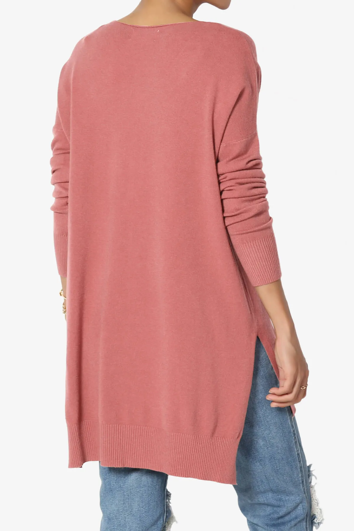 Katana Front Seam V-Neck Knit Sweater PLUS