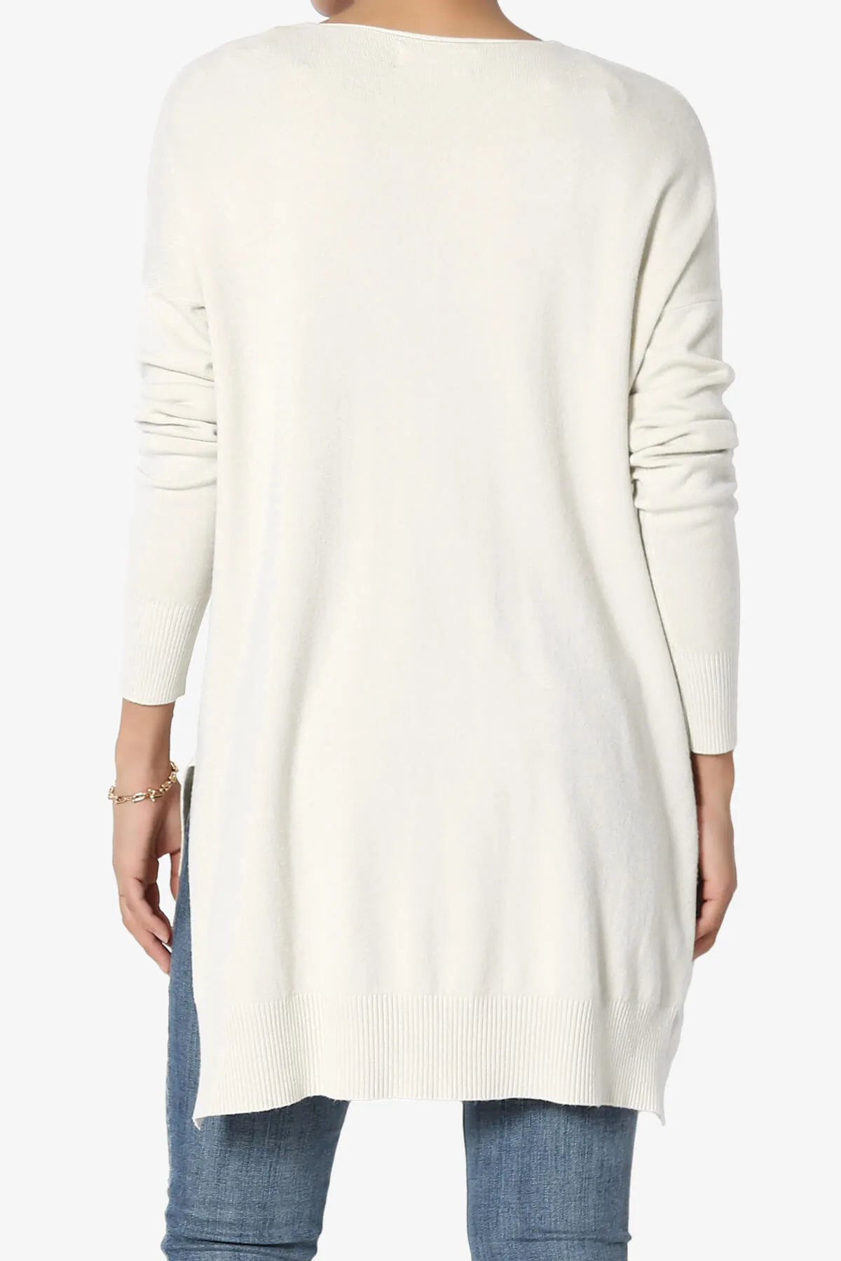 Katana Front Seam V-Neck Knit Sweater PLUS