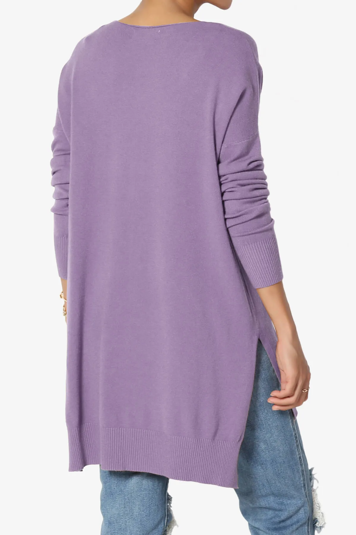 Katana Front Seam V-Neck Knit Sweater PLUS