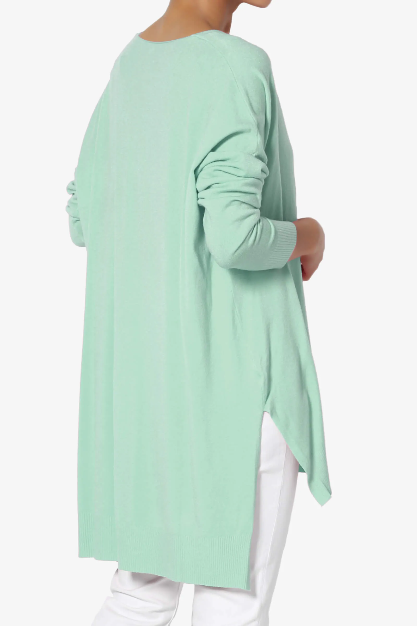 Katana Front Seam V-Neck Knit Sweater PLUS