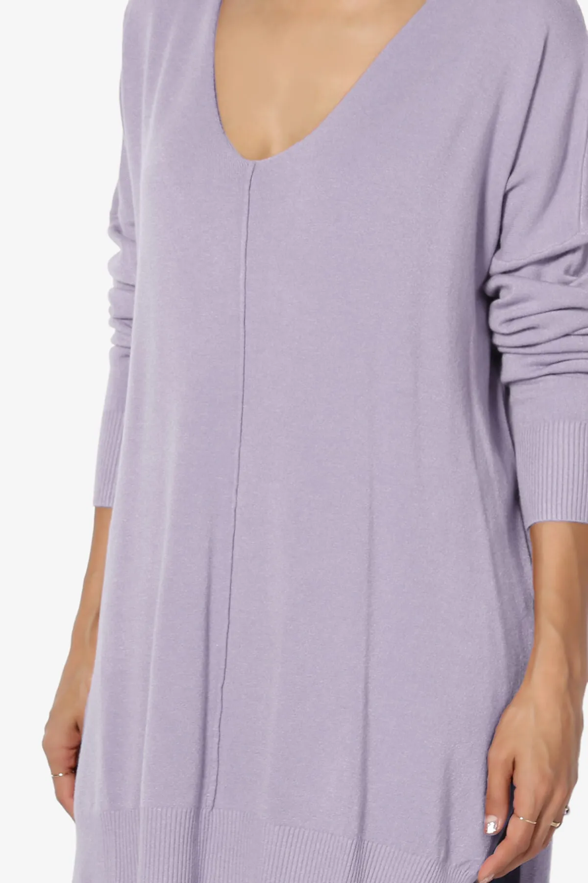 Katana Front Seam V-Neck Knit Sweater PLUS