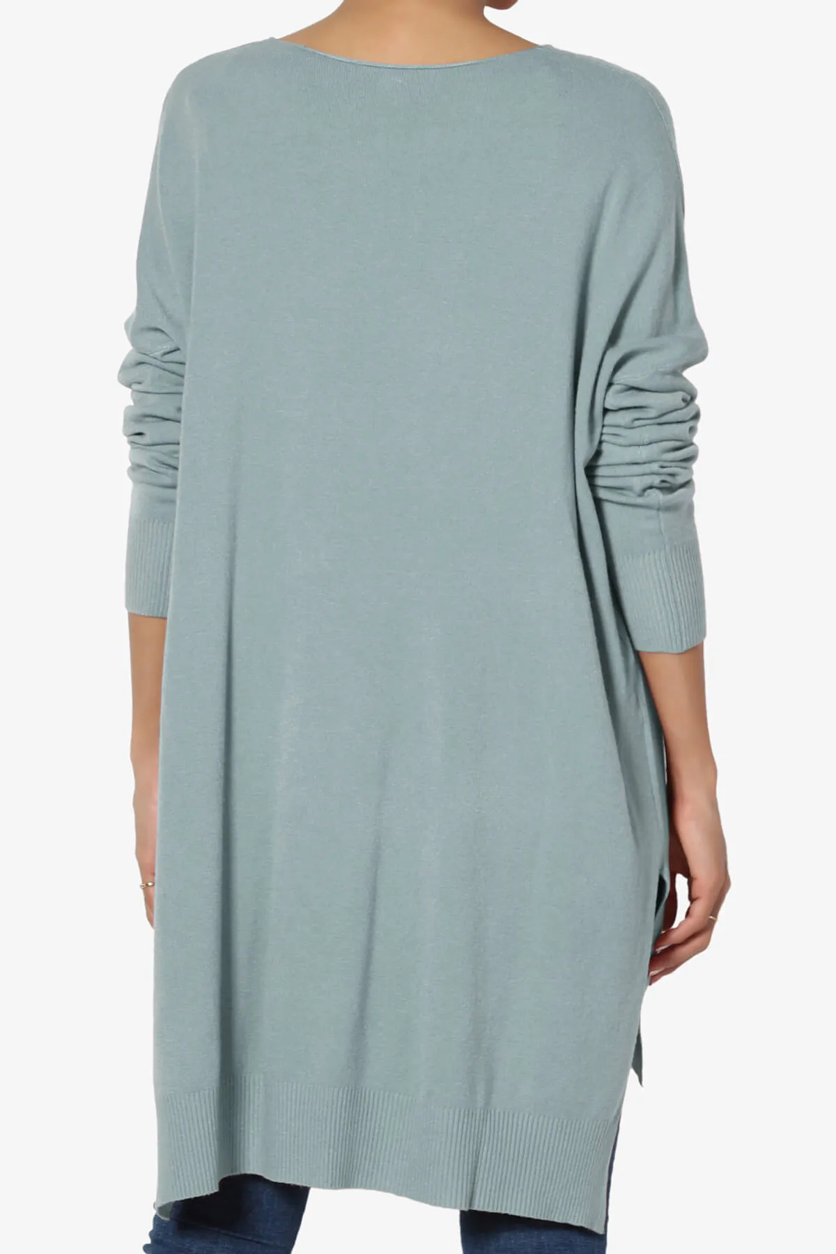 Katana Front Seam V-Neck Knit Sweater PLUS