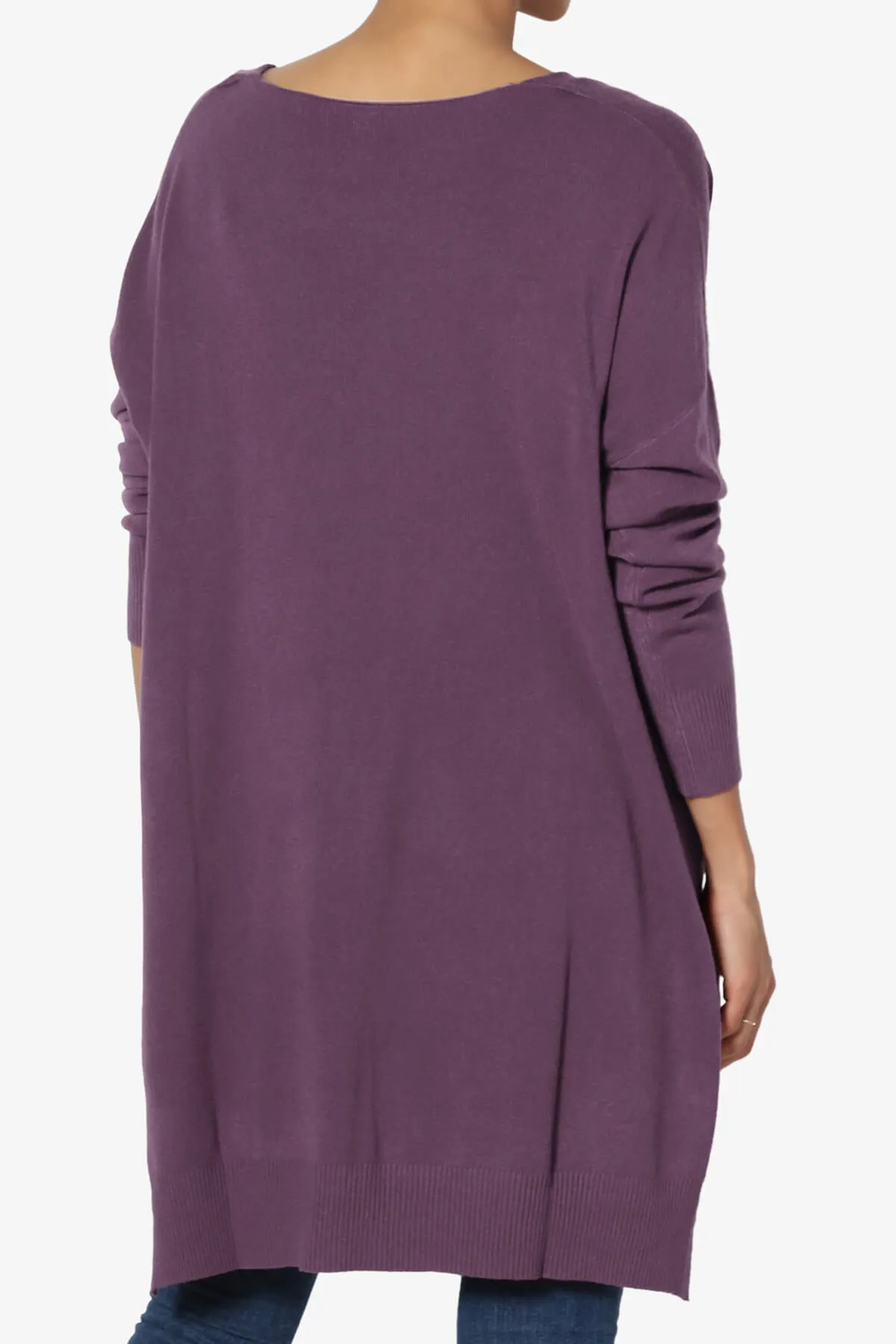 Katana Front Seam V-Neck Knit Sweater PLUS