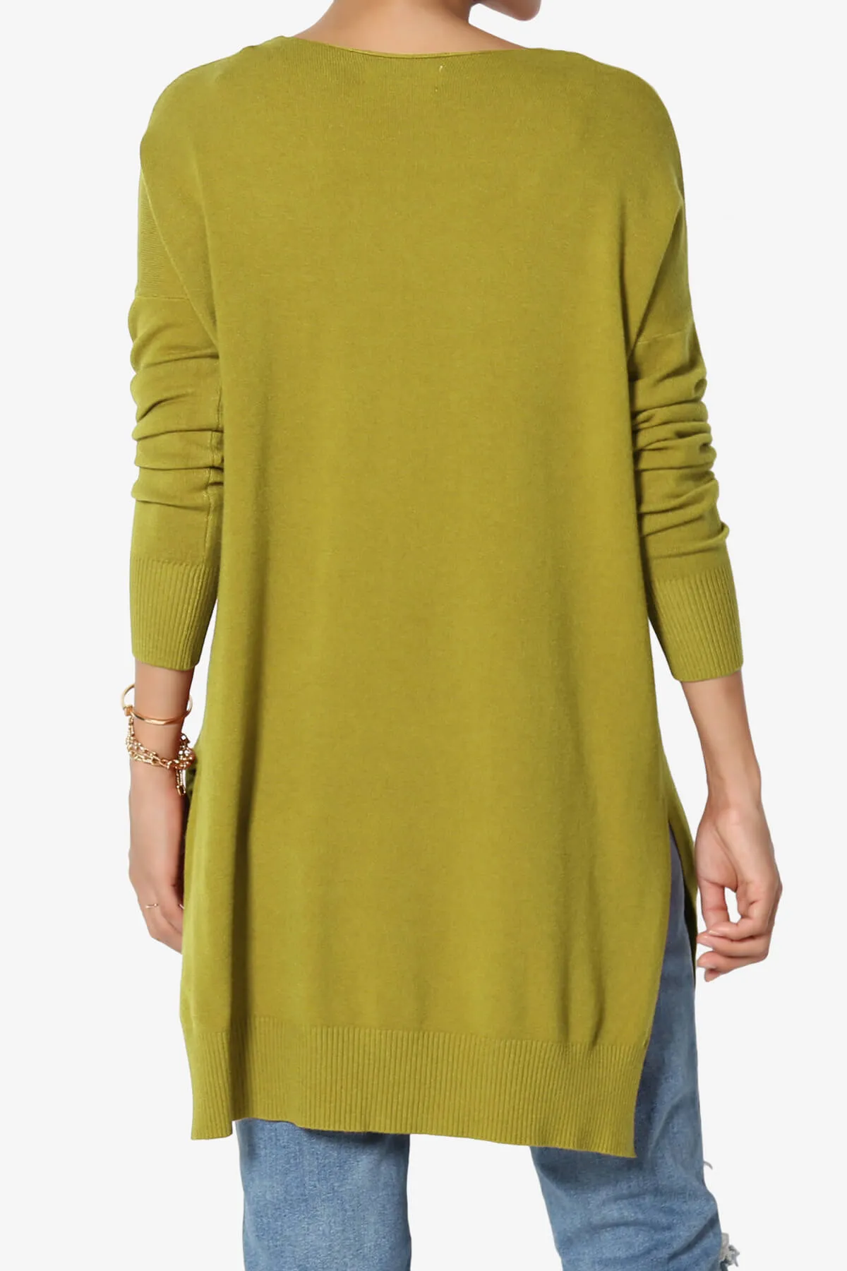 Katana Front Seam V-Neck Knit Sweater PLUS