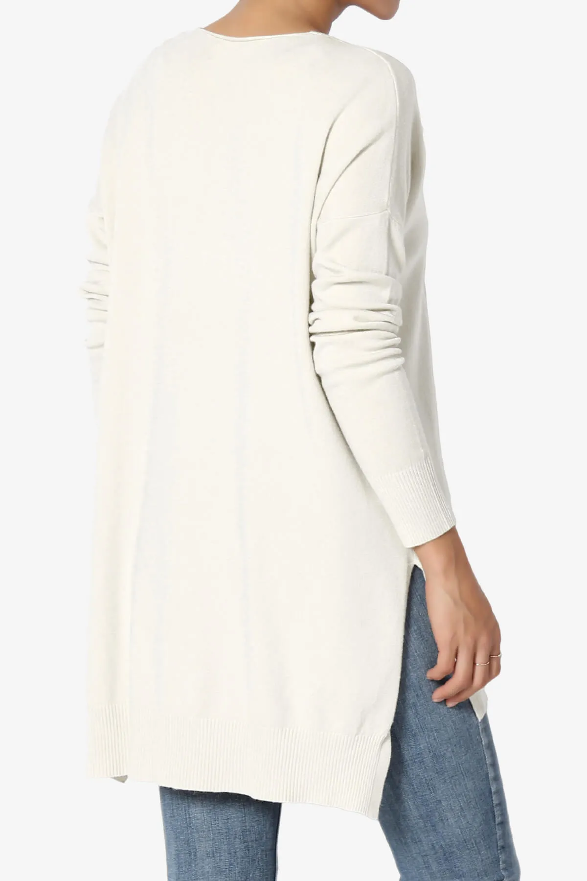 Katana Front Seam V-Neck Knit Sweater PLUS