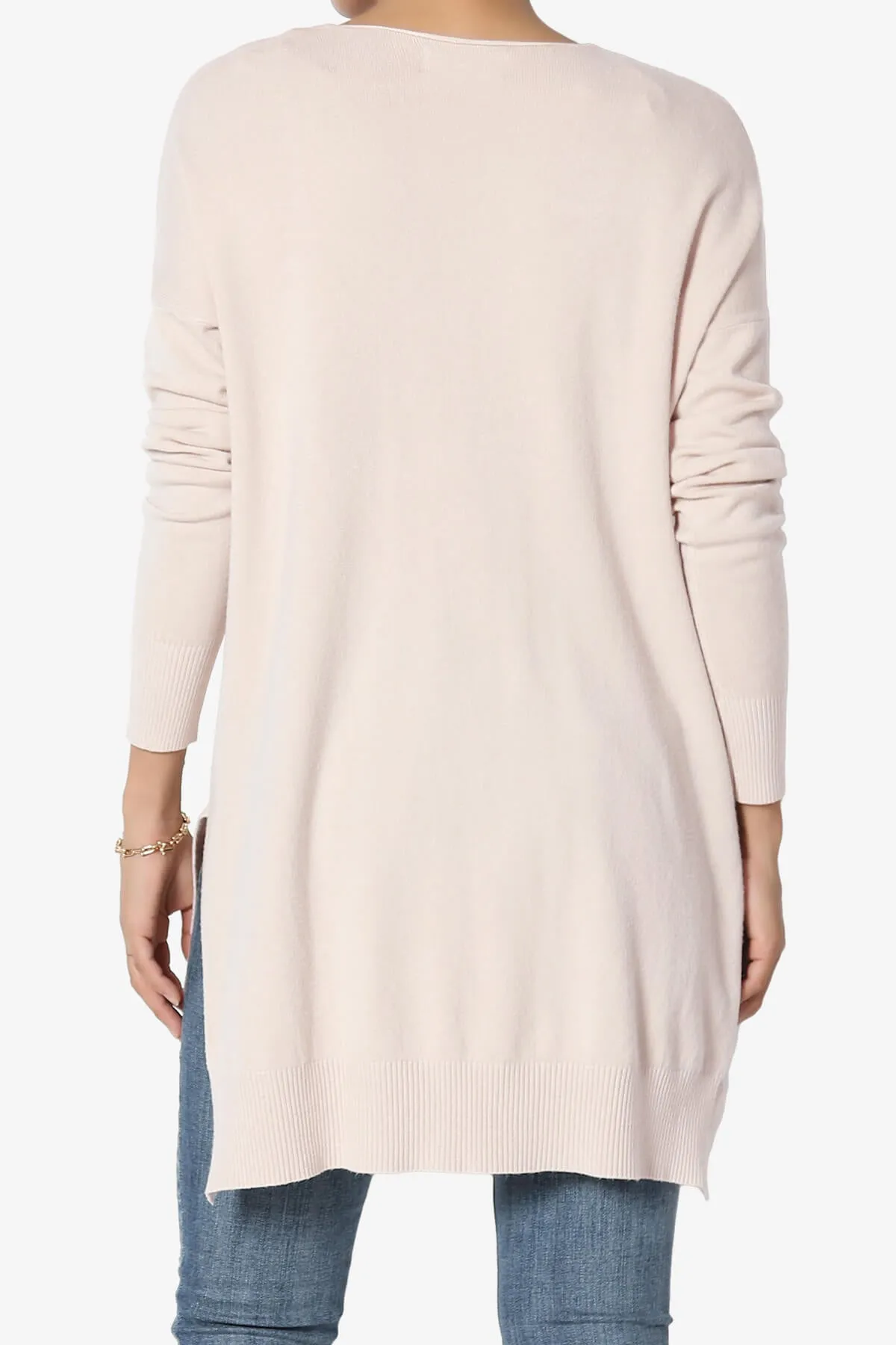 Katana Front Seam V-Neck Knit Sweater PLUS