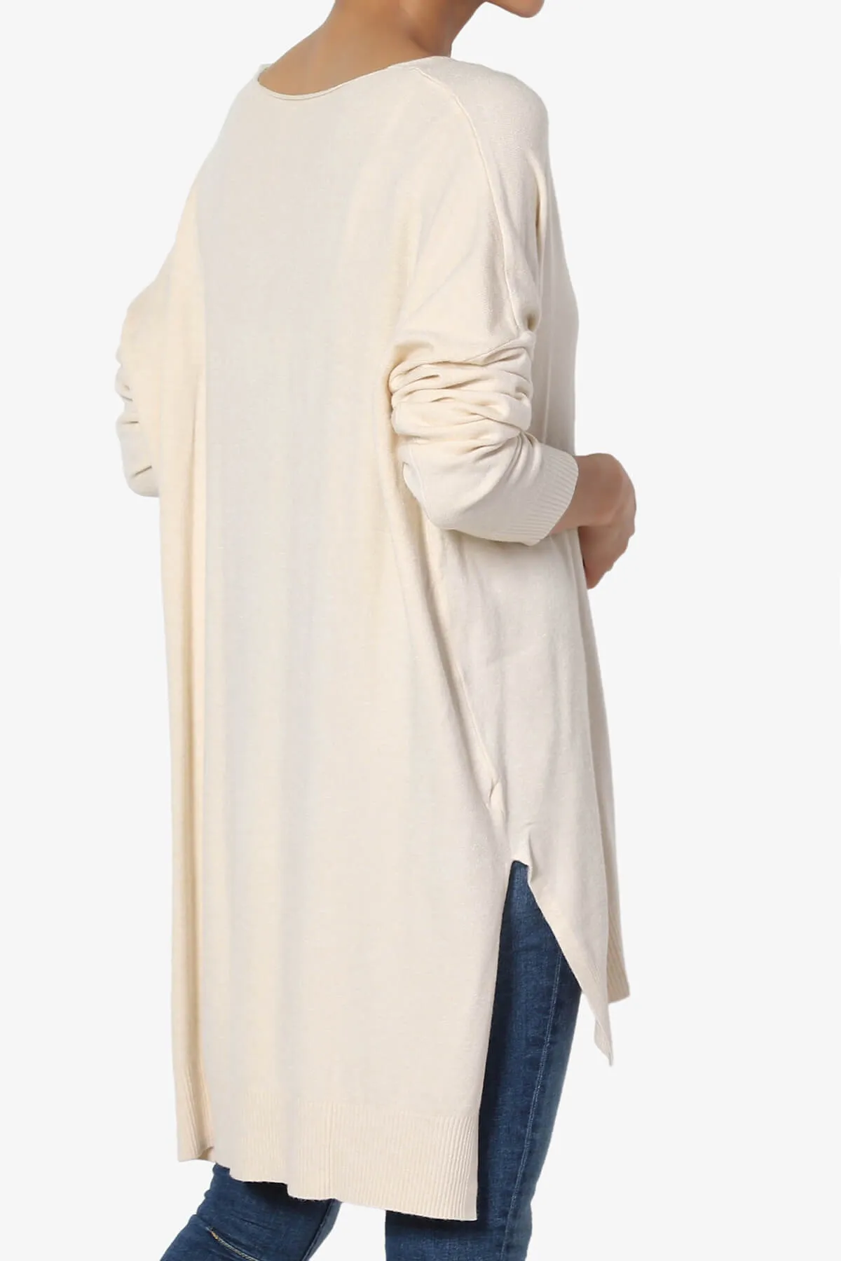 Katana Front Seam V-Neck Knit Sweater PLUS