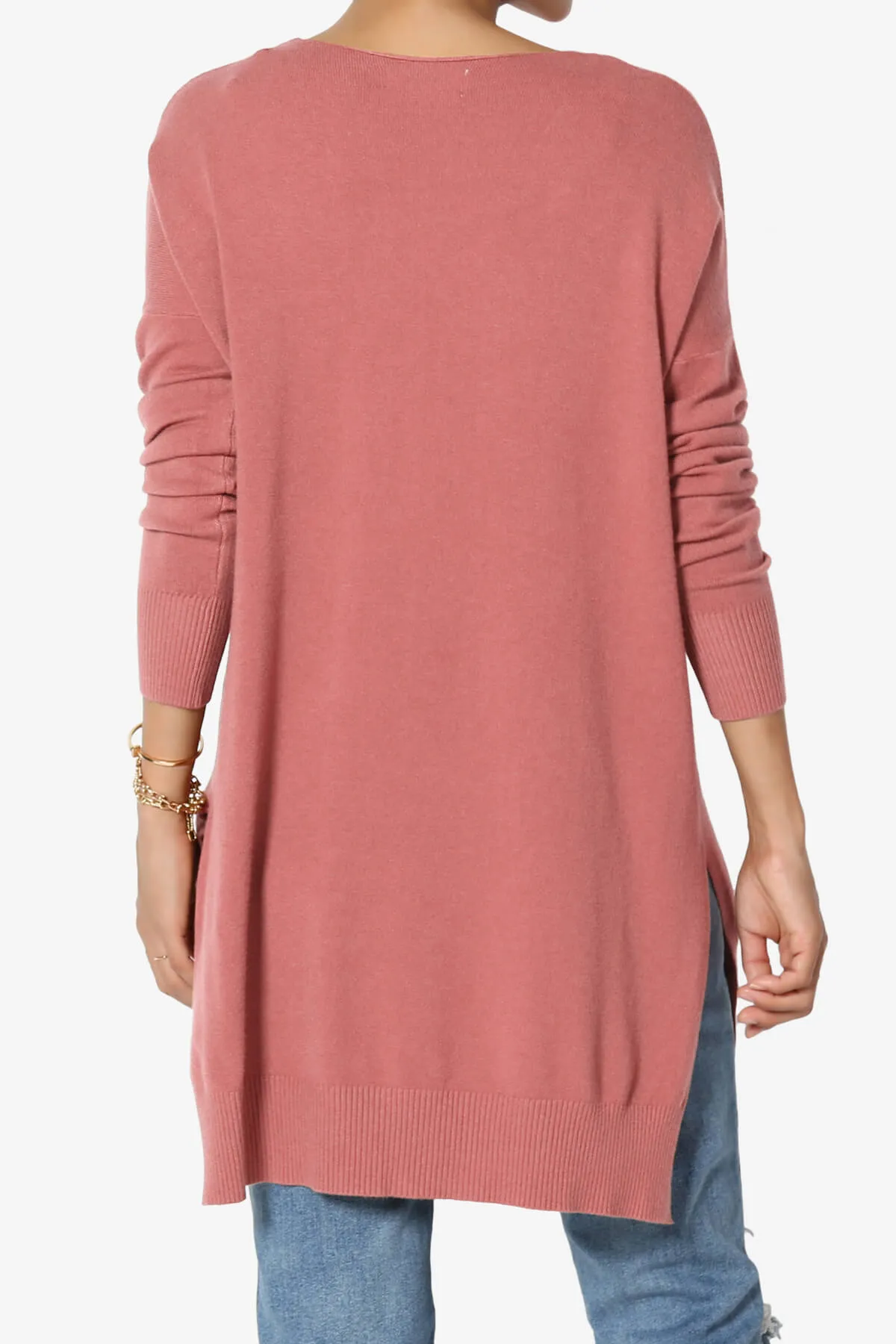 Katana Front Seam V-Neck Knit Sweater PLUS