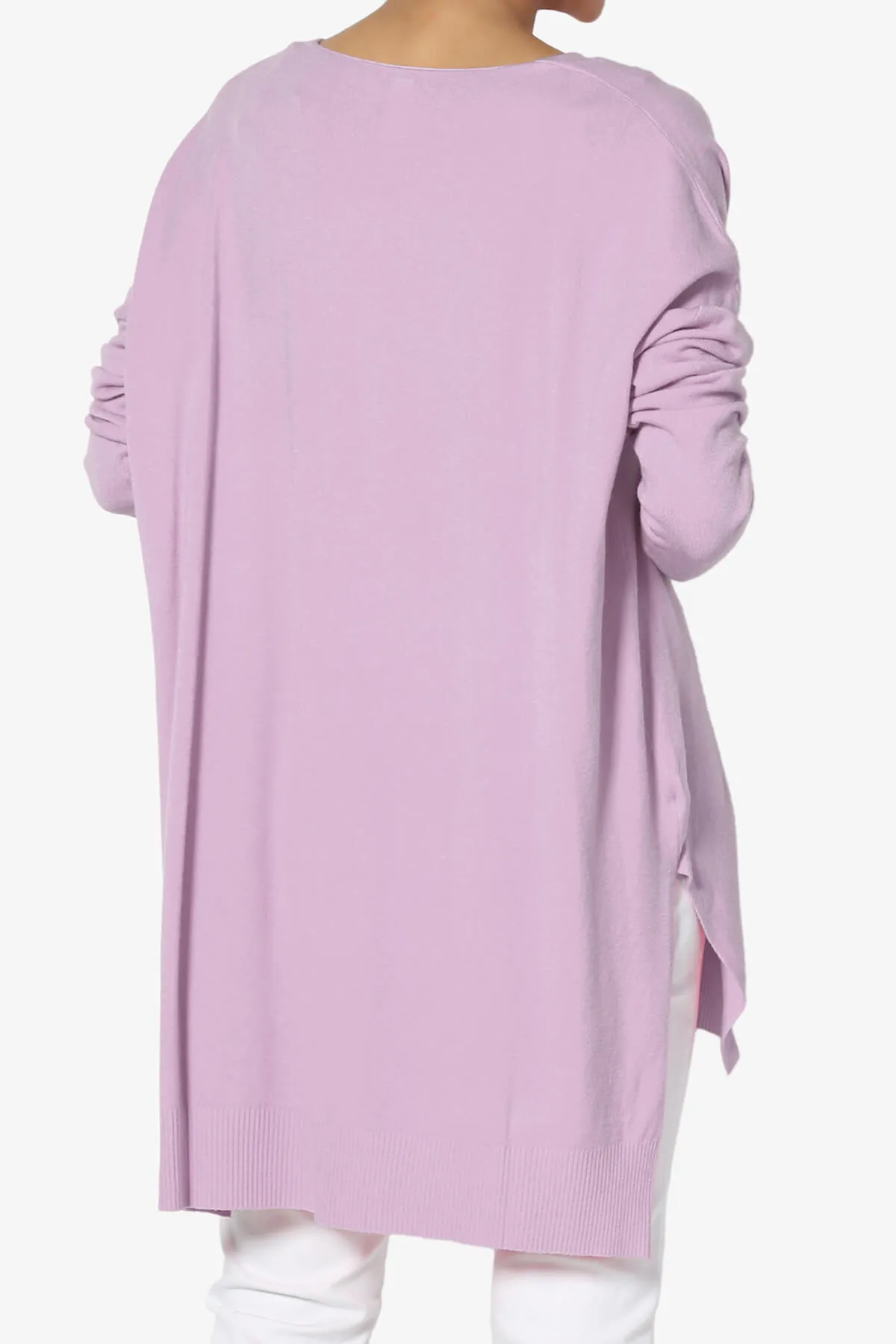 Katana Front Seam V-Neck Knit Sweater PLUS