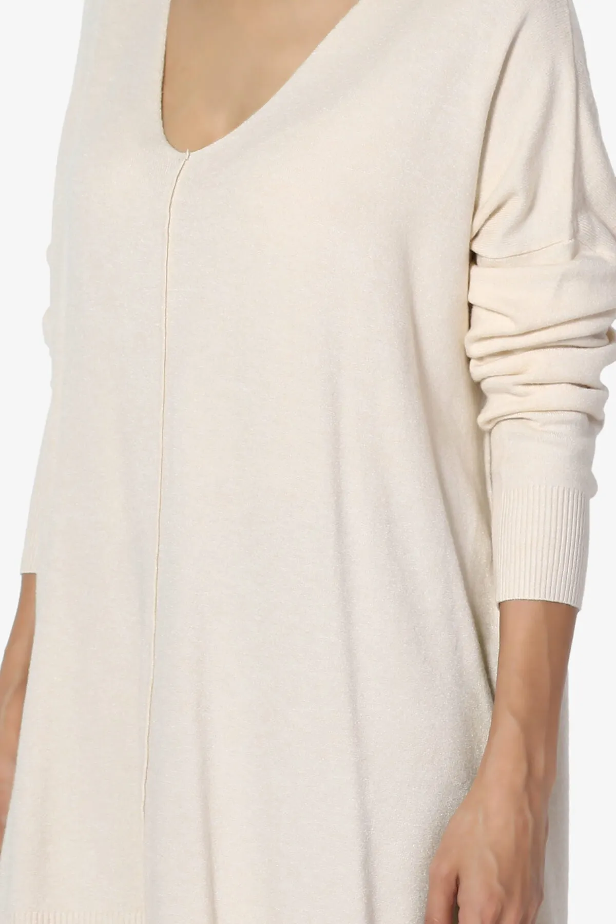 Katana Front Seam V-Neck Knit Sweater PLUS