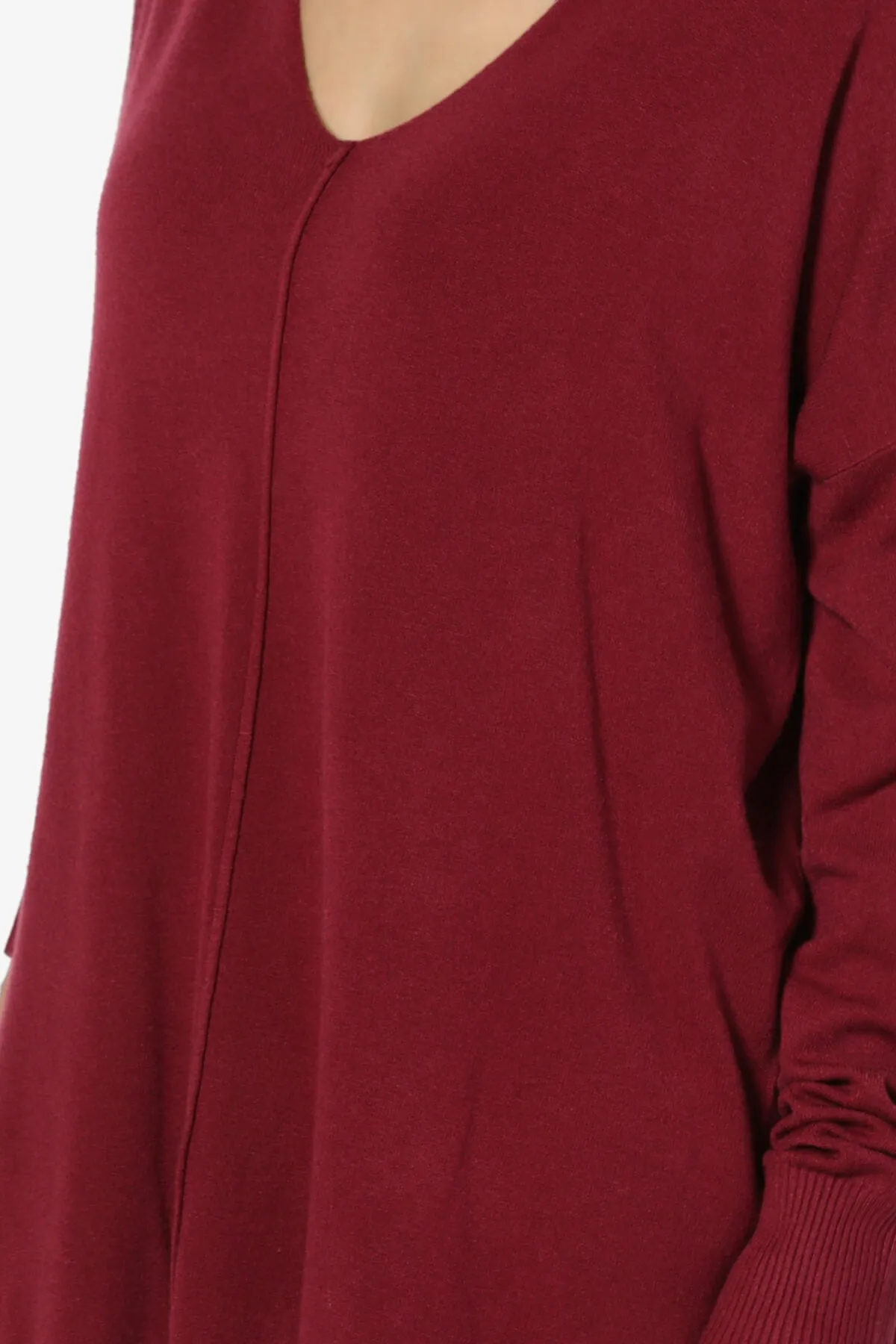 Katana Front Seam V-Neck Knit Sweater PLUS