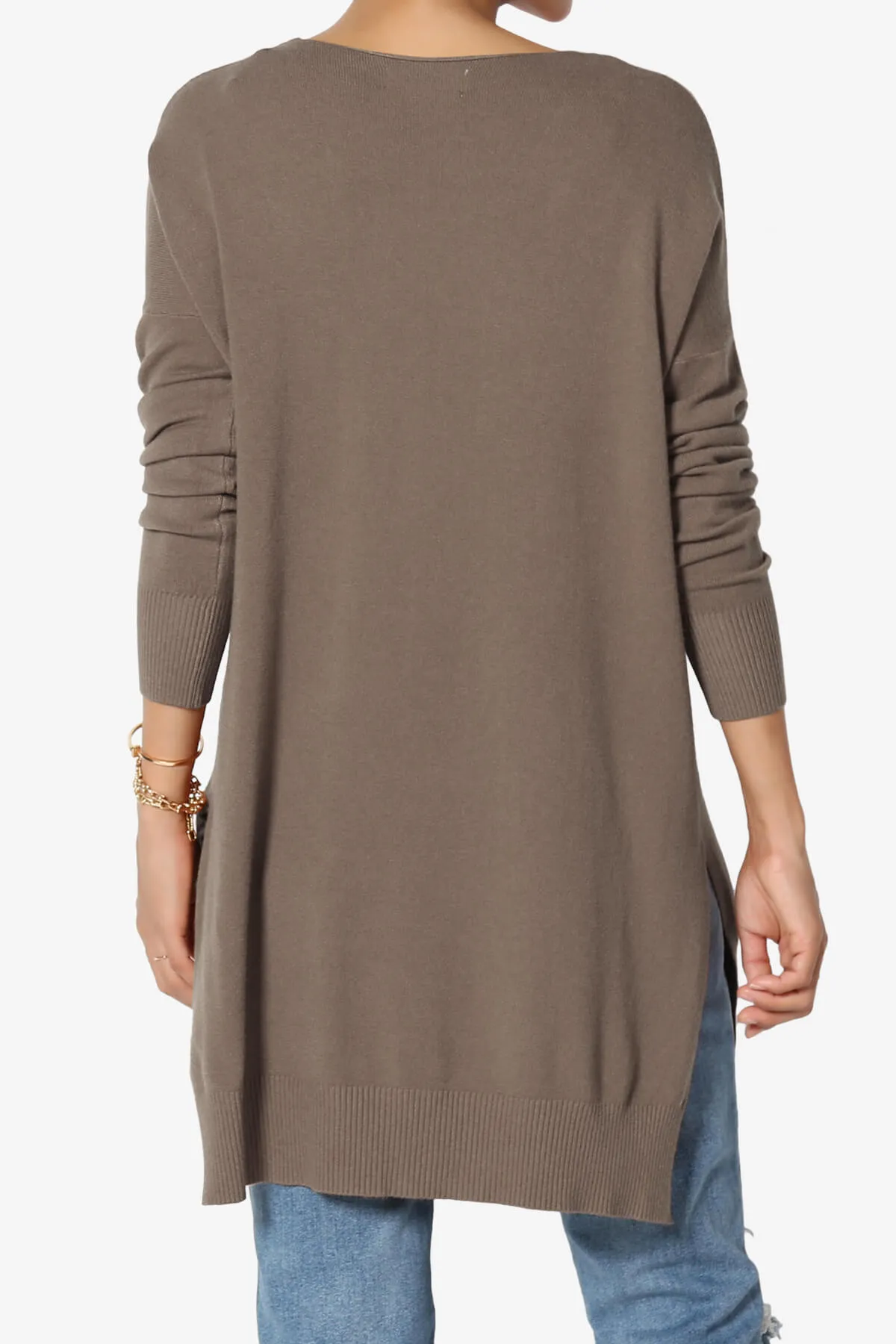 Katana Front Seam V-Neck Knit Sweater PLUS