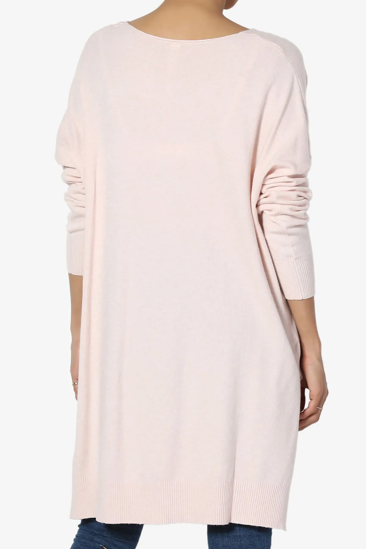 Katana Front Seam V-Neck Knit Sweater PLUS